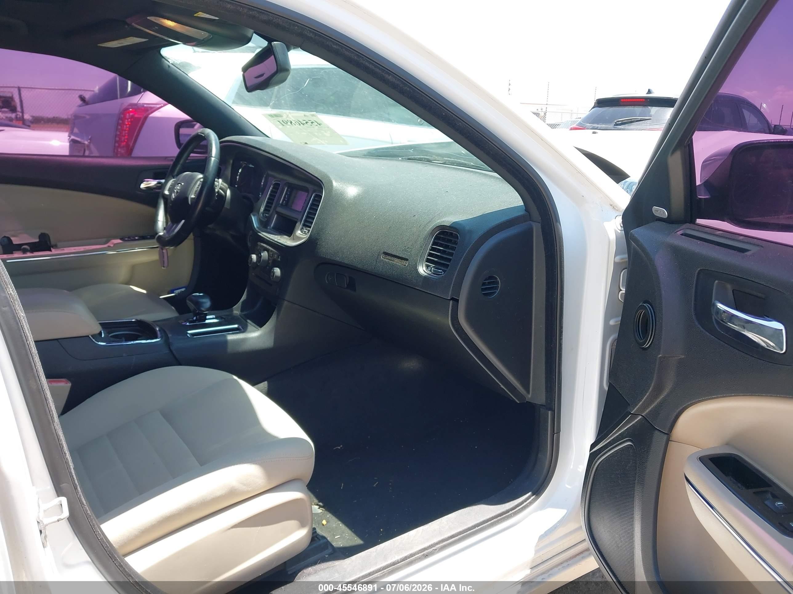 2012 Dodge Charger Sxt White vin: 2C3CDXHG8CH142208