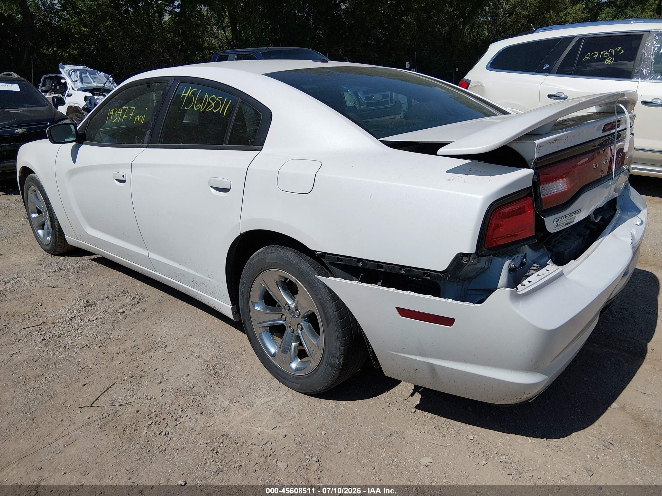 2013 Dodge Charger Sxt White vin: 2C3CDXHG8DH545204