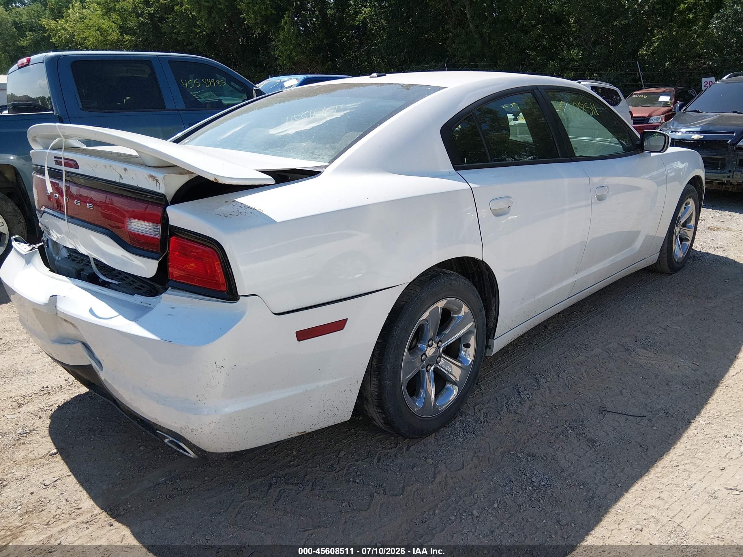 2013 Dodge Charger Sxt White vin: 2C3CDXHG8DH545204