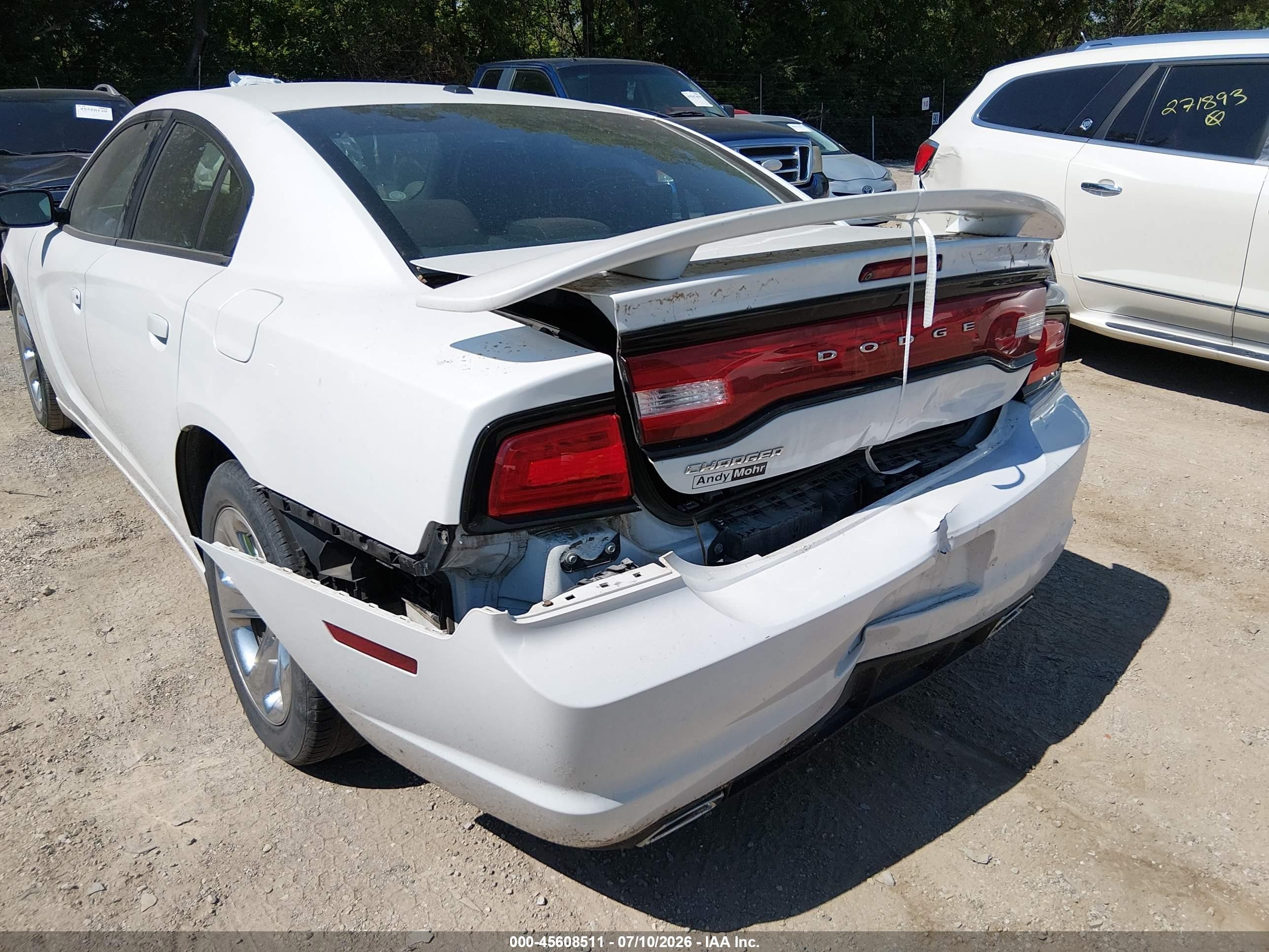 2013 Dodge Charger Sxt White vin: 2C3CDXHG8DH545204