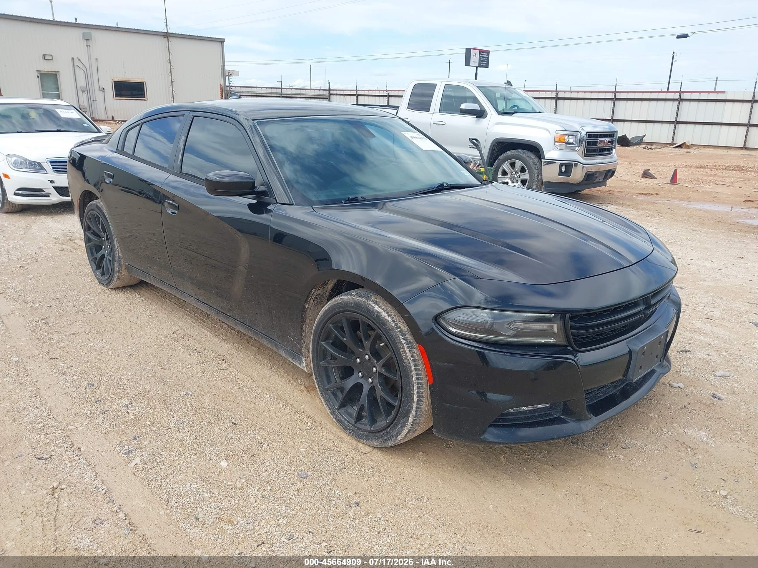 2015 Dodge Charger Sxt Black vin: 2C3CDXHG8FH726239