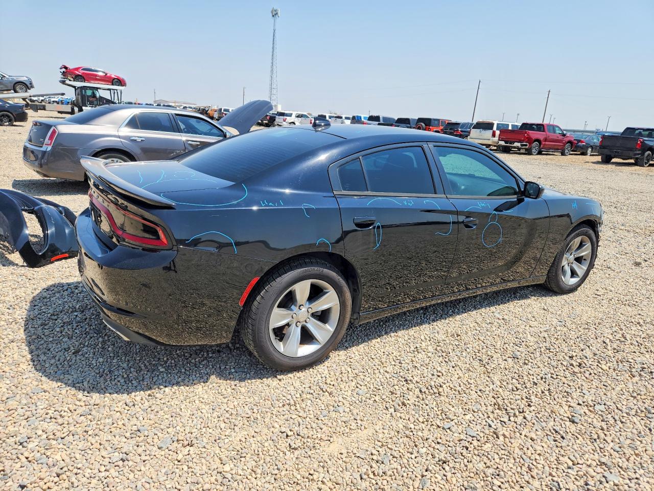 2015 Dodge Charger Sxt Black vin: 2C3CDXHG8FH794704