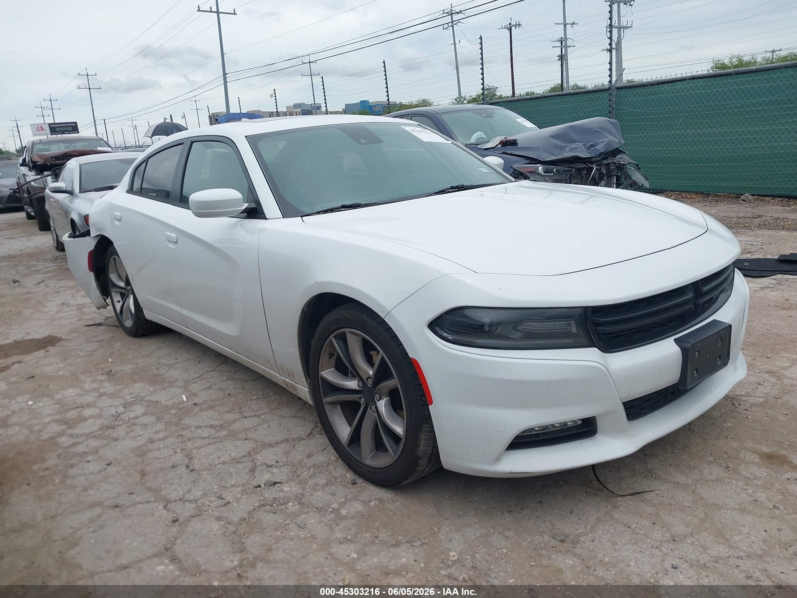 2015 Dodge Charger Sxt White vin: 2C3CDXHG8FH880269