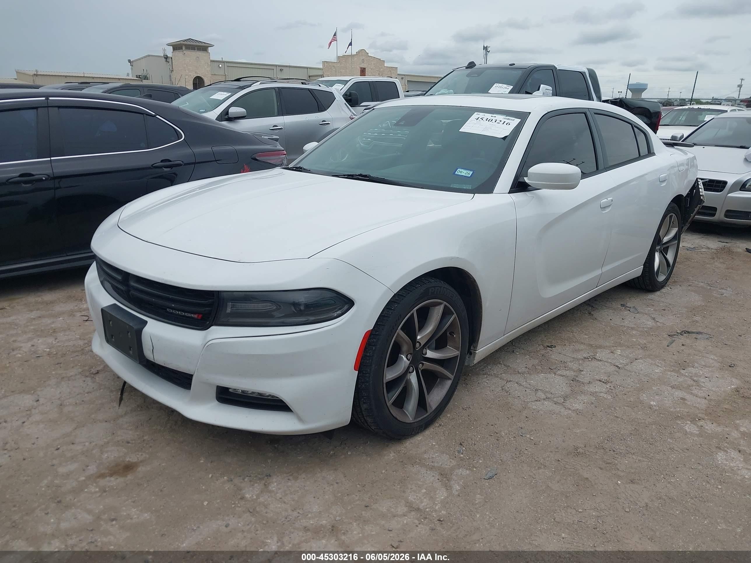 2015 Dodge Charger Sxt White vin: 2C3CDXHG8FH880269