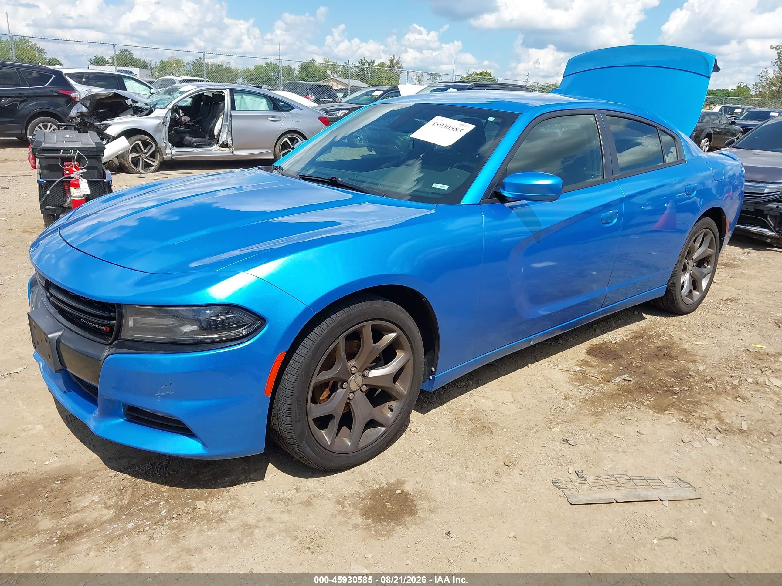 2015 Dodge Charger Sxt Blue vin: 2C3CDXHG8FH902965