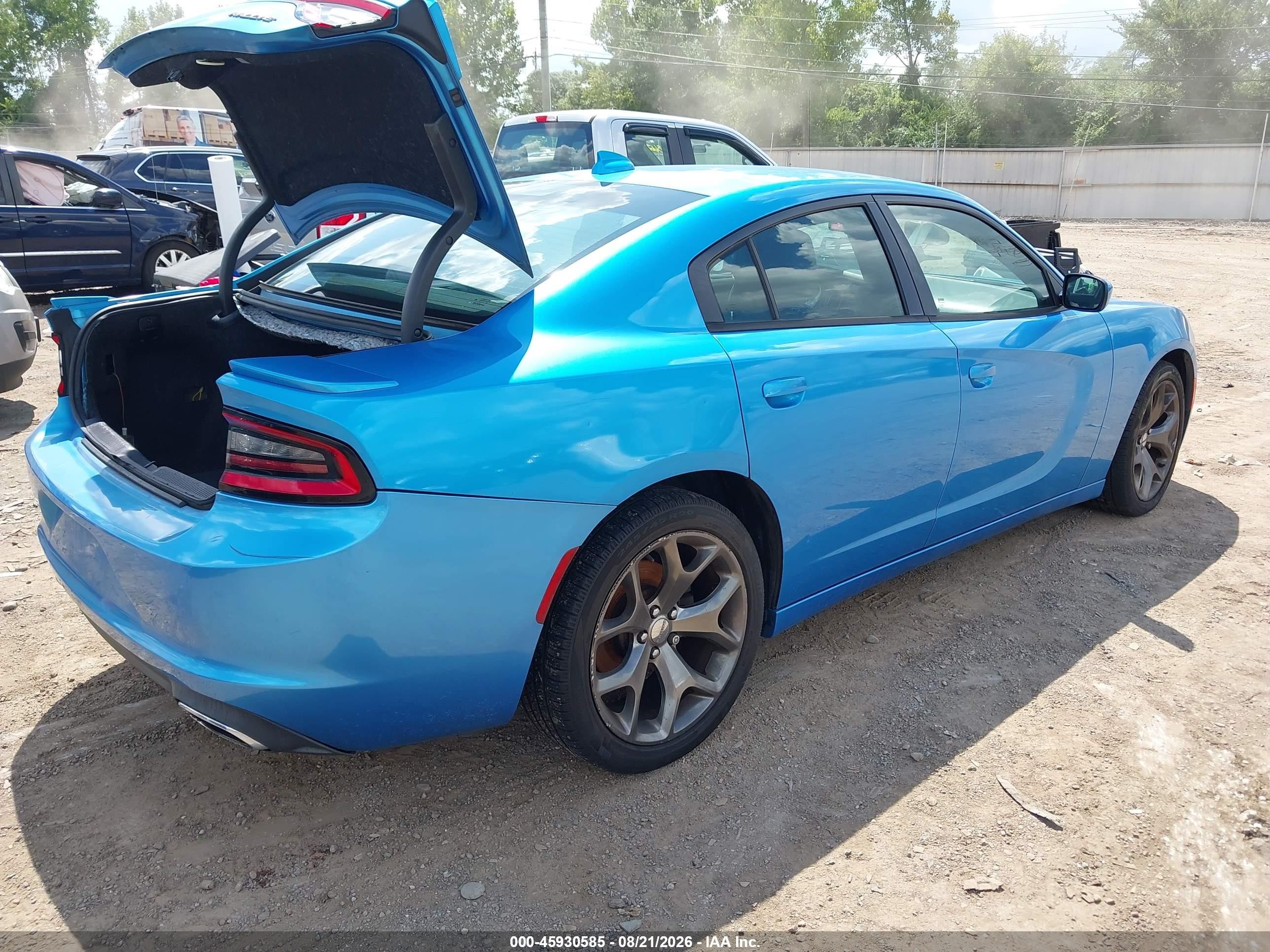 2015 Dodge Charger Sxt Blue vin: 2C3CDXHG8FH902965