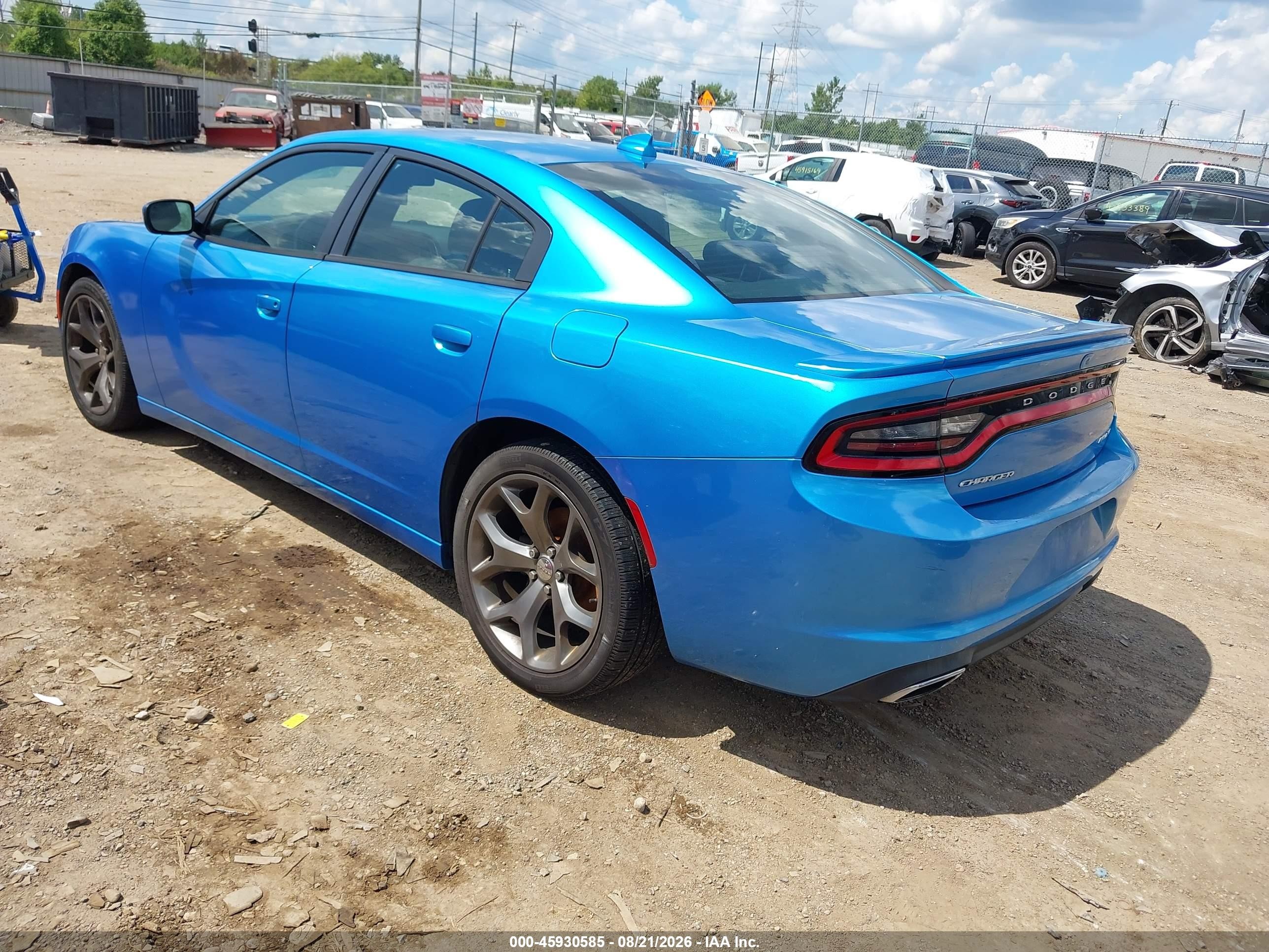 2015 Dodge Charger Sxt Blue vin: 2C3CDXHG8FH902965