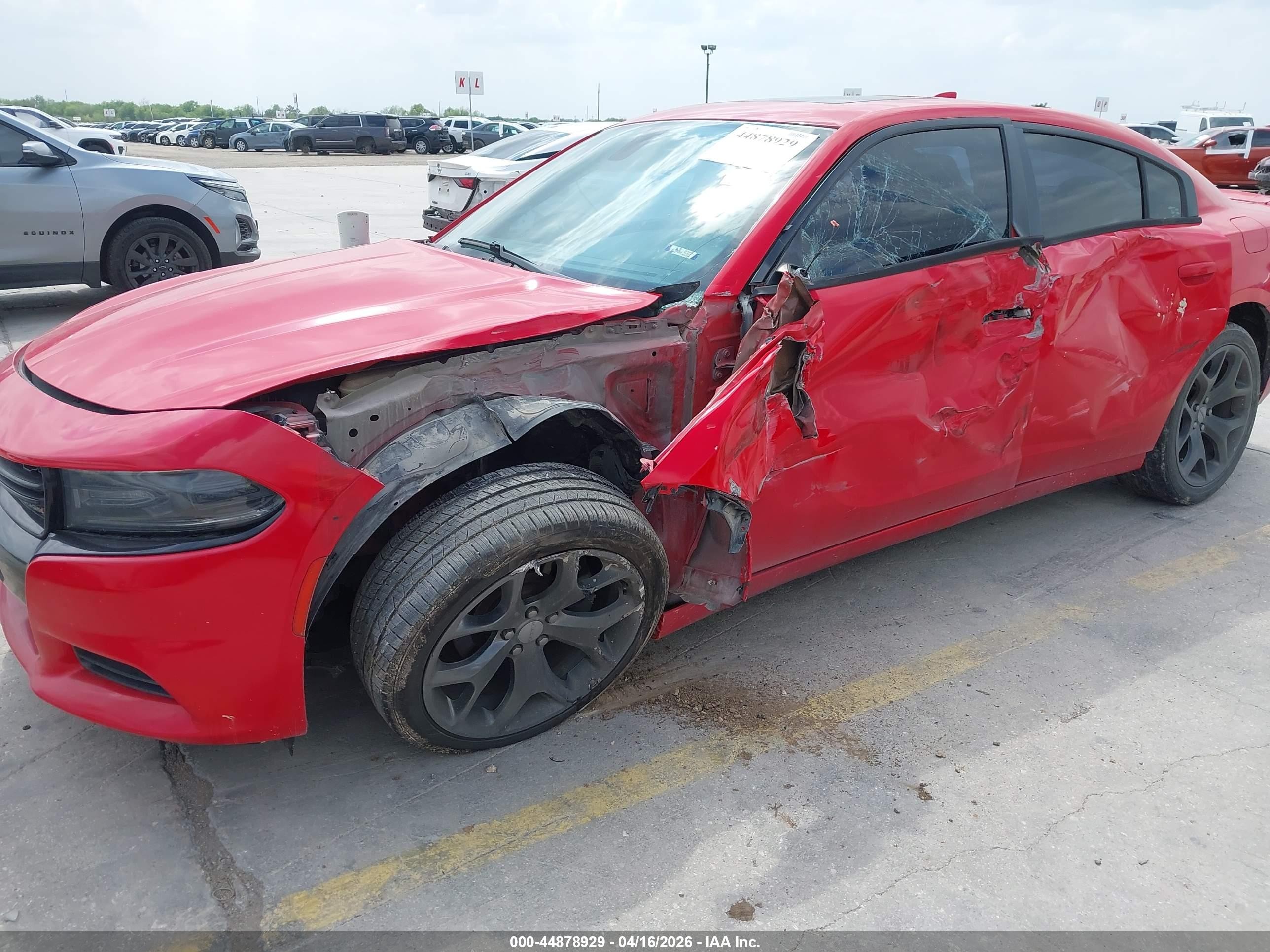 2015 Dodge Charger Sxt Red vin: 2C3CDXHG8FH907227