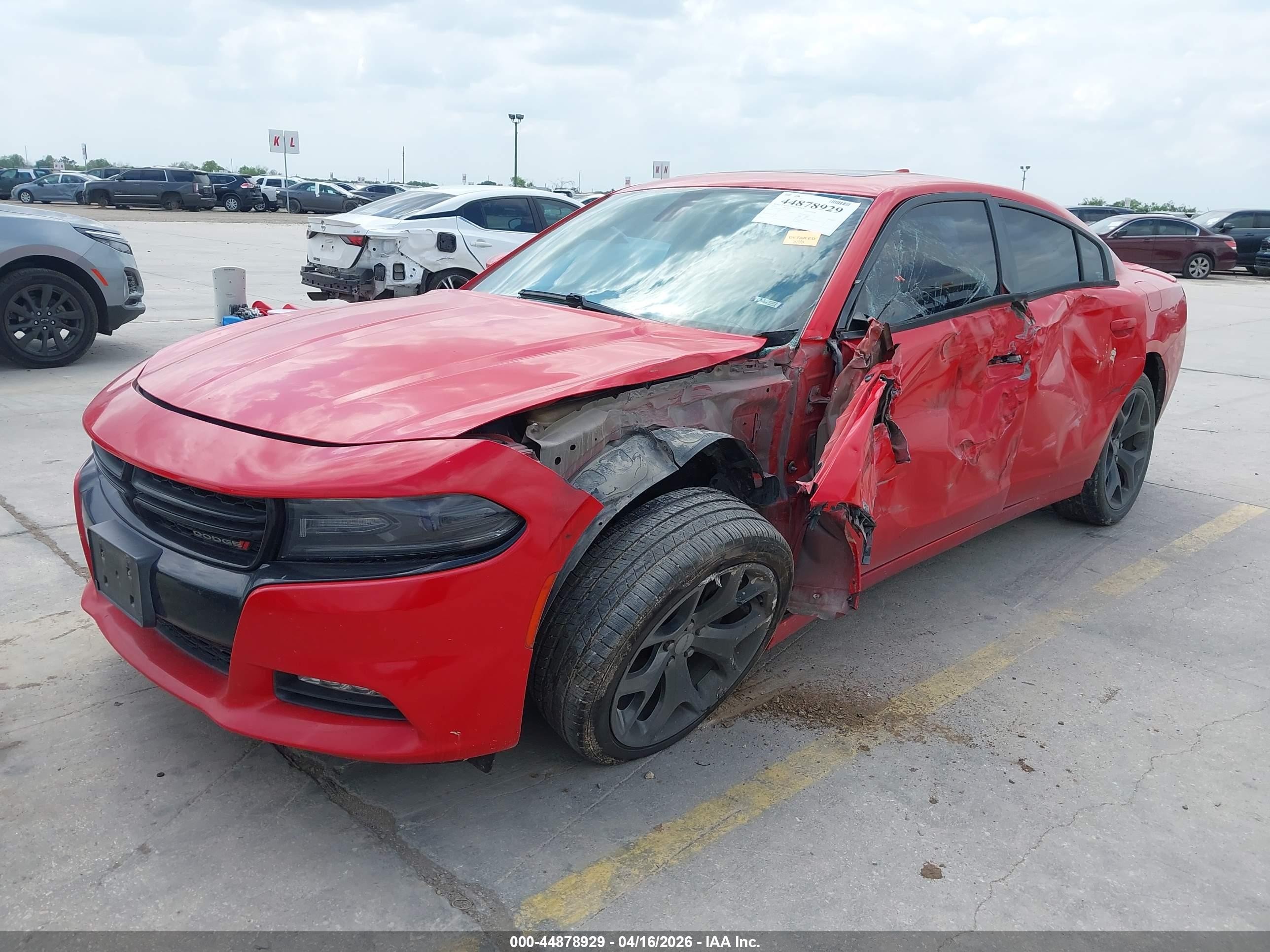 2015 Dodge Charger Sxt Red vin: 2C3CDXHG8FH907227