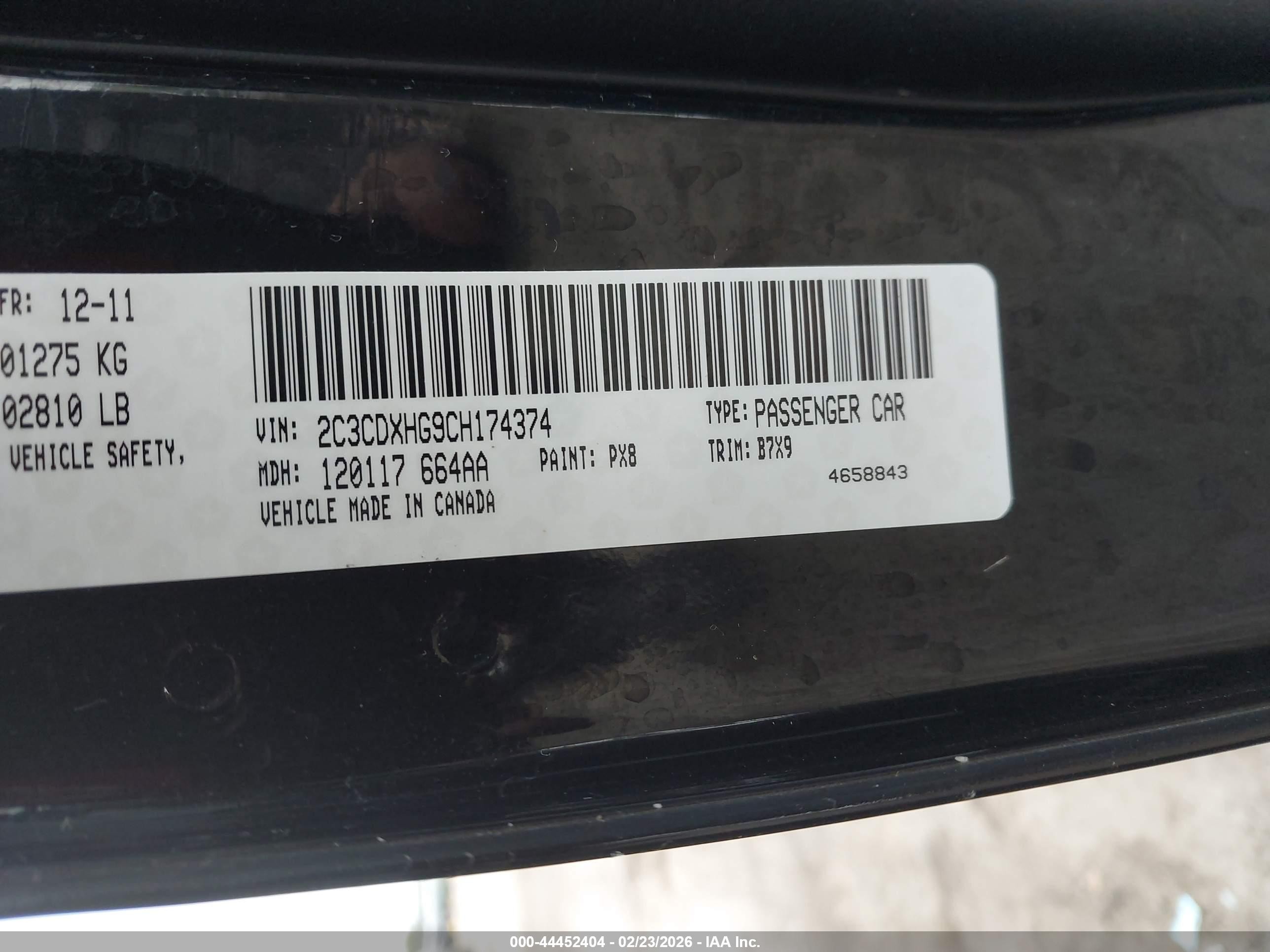 2012 Dodge Charger Sxt Black vin: 2C3CDXHG9CH174374