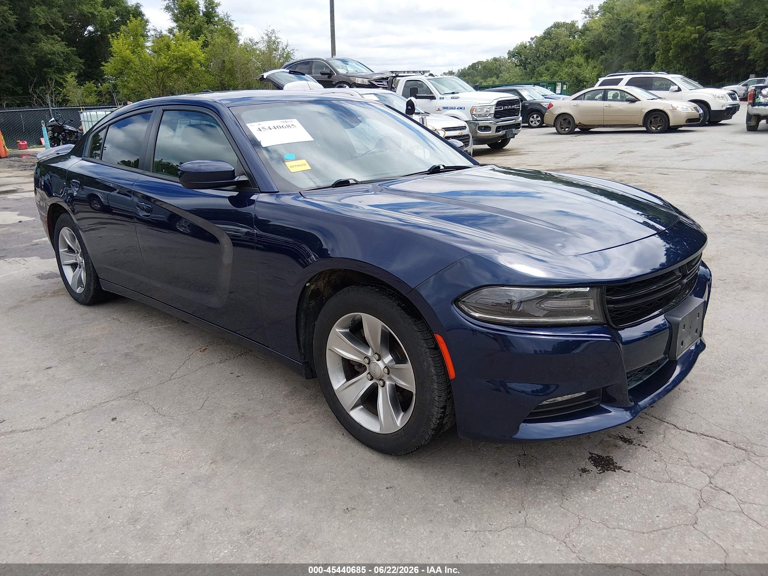 2015 Dodge Charger Sxt Blue vin: 2C3CDXHG9FH744751