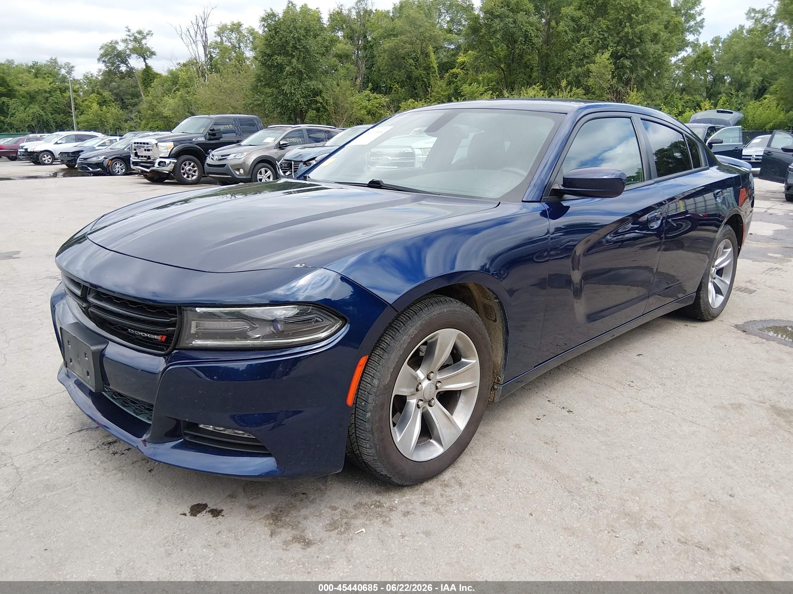 2015 Dodge Charger Sxt Blue vin: 2C3CDXHG9FH744751