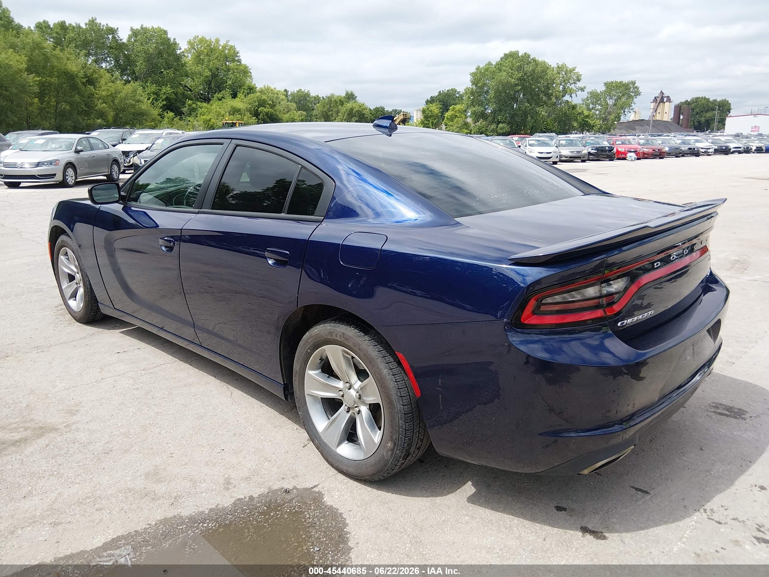 2015 Dodge Charger Sxt Blue vin: 2C3CDXHG9FH744751