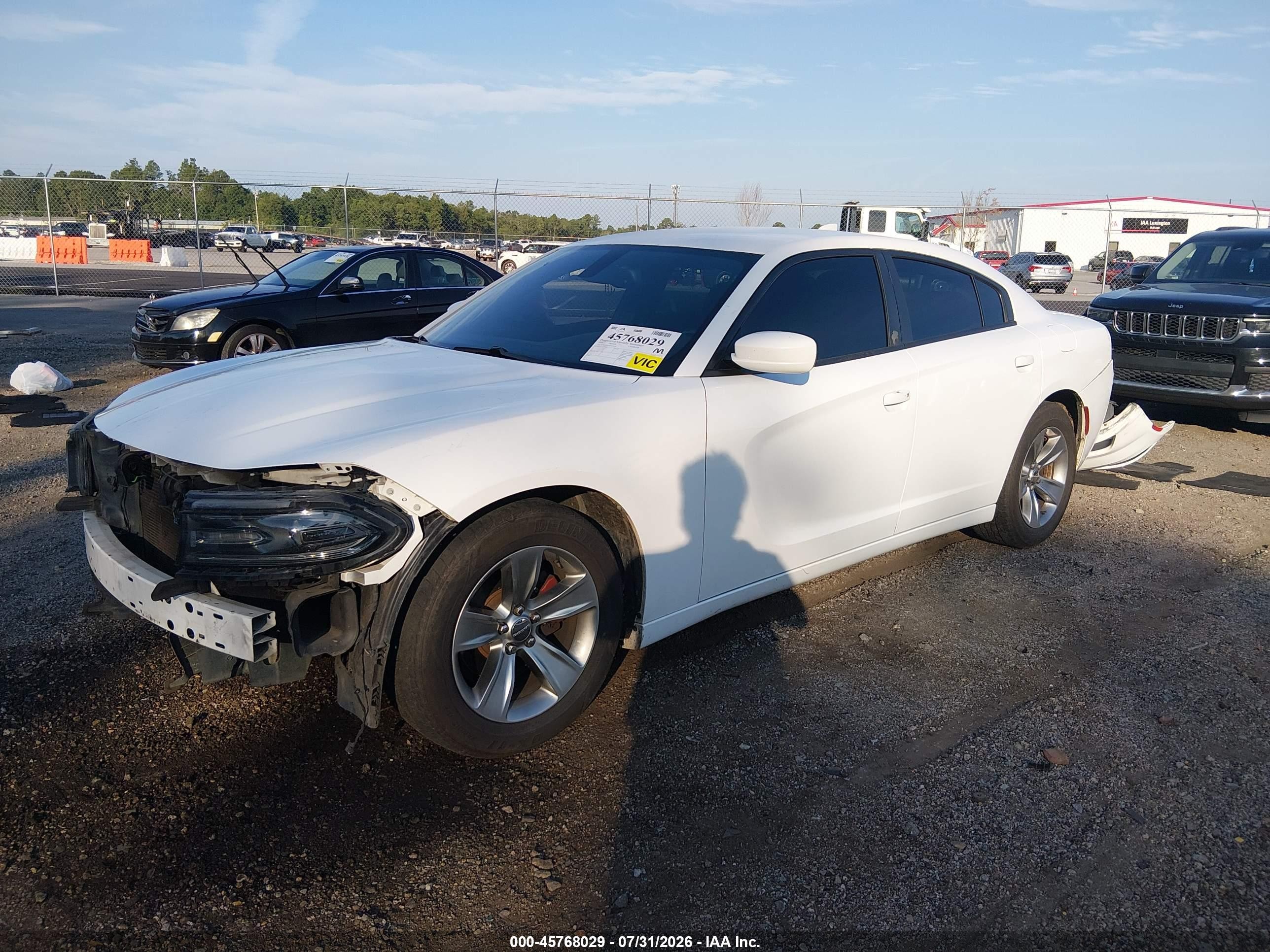 2016 Dodge Charger Sxt White vin: 2C3CDXHG9GH326501