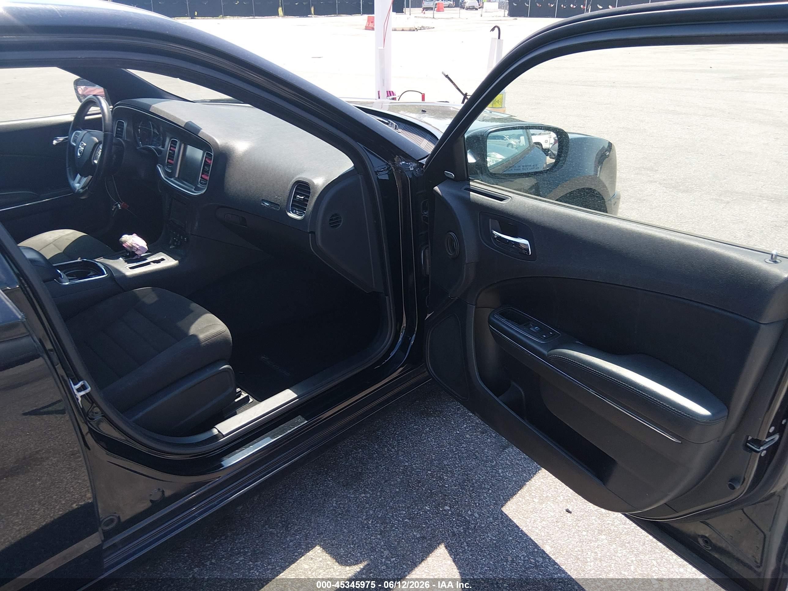 2012 Dodge Charger Sxt Black vin: 2C3CDXHGXCH304193