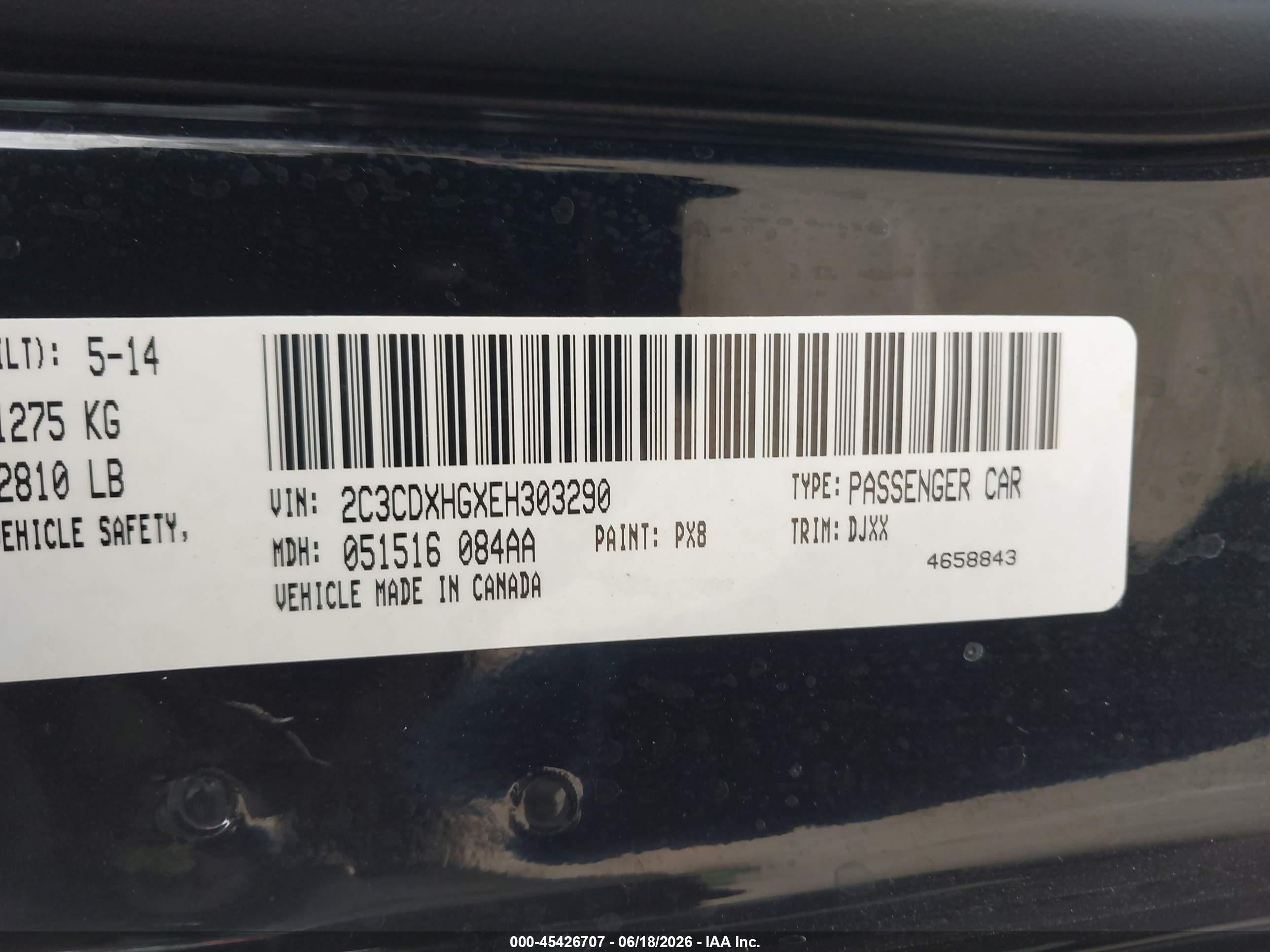 2014 Dodge Charger Sxt 100th Anniversary Black vin: 2C3CDXHGXEH303290
