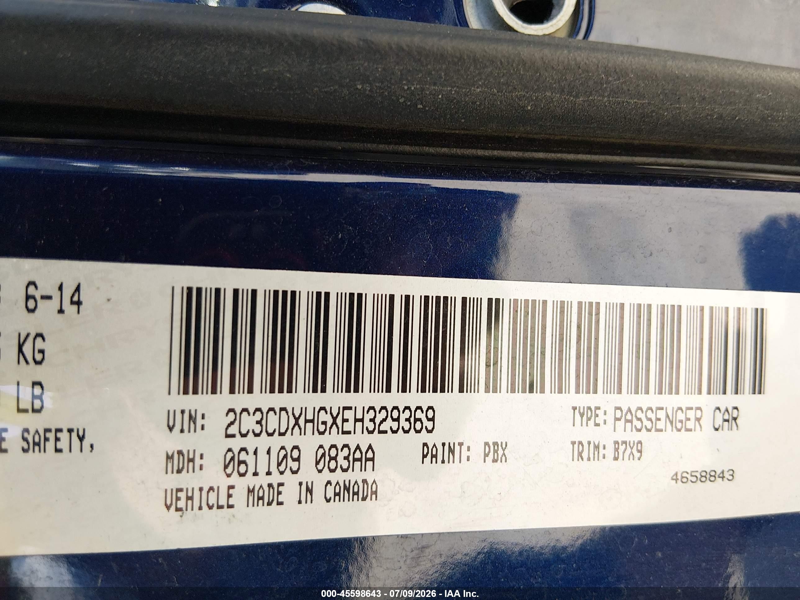 2014 Dodge Charger Sxt Blue vin: 2C3CDXHGXEH329369