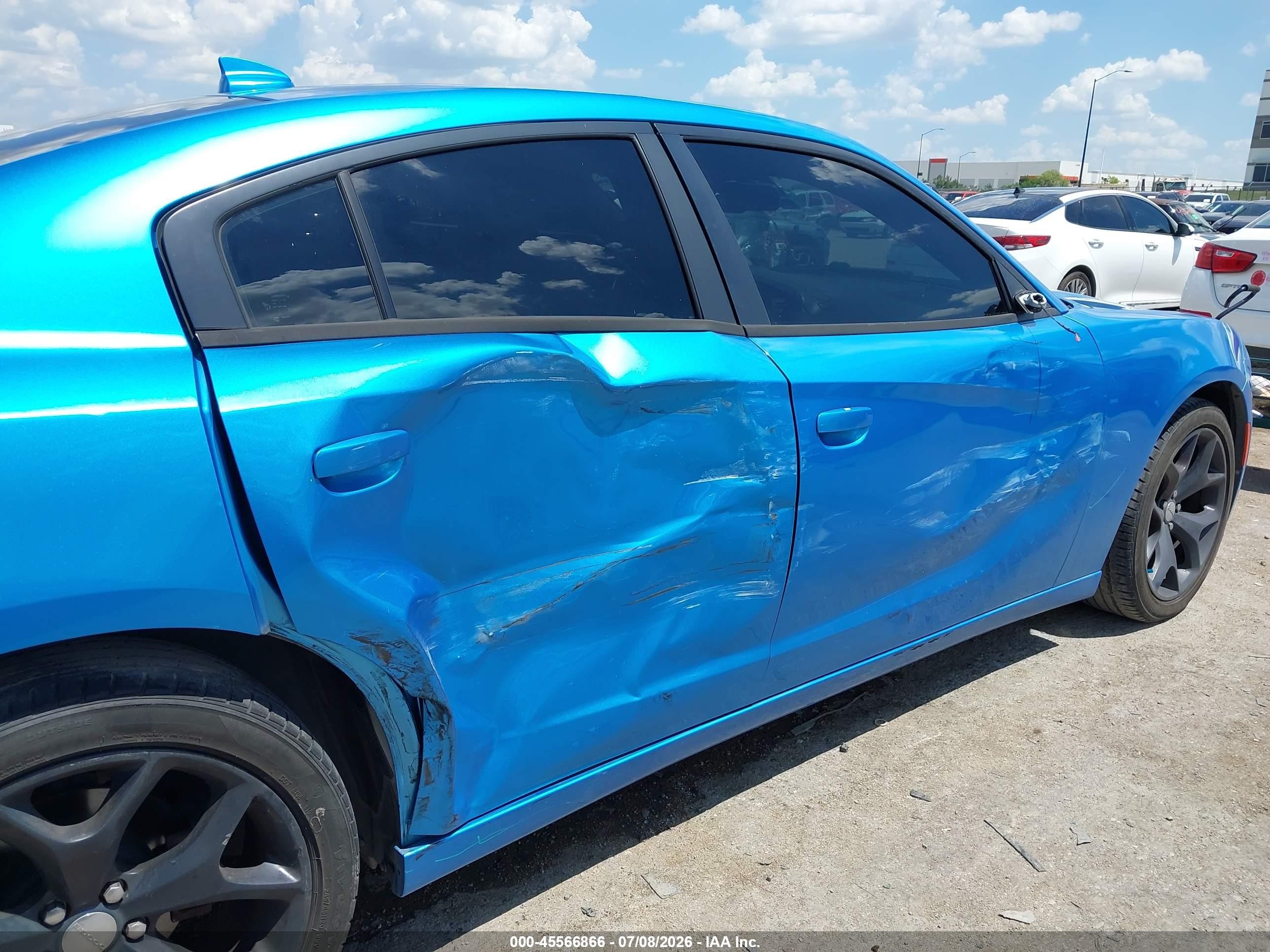 2015 Dodge Charger Sxt Blue vin: 2C3CDXHGXFH902627