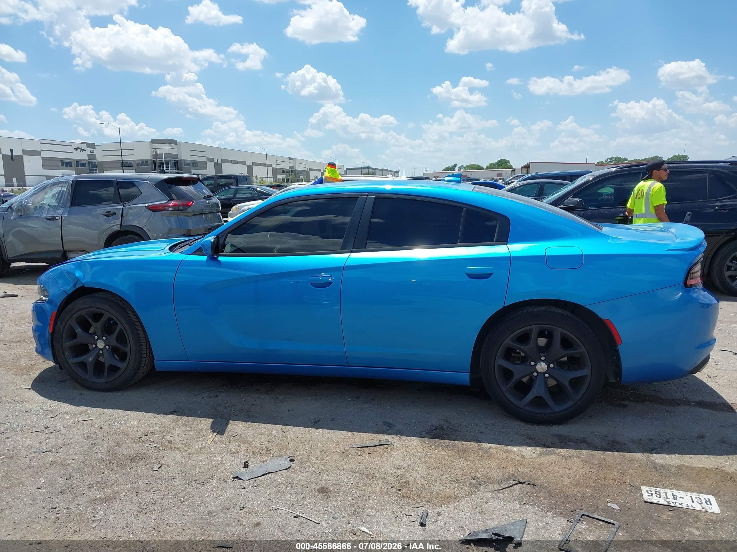 2015 Dodge Charger Sxt Blue vin: 2C3CDXHGXFH902627