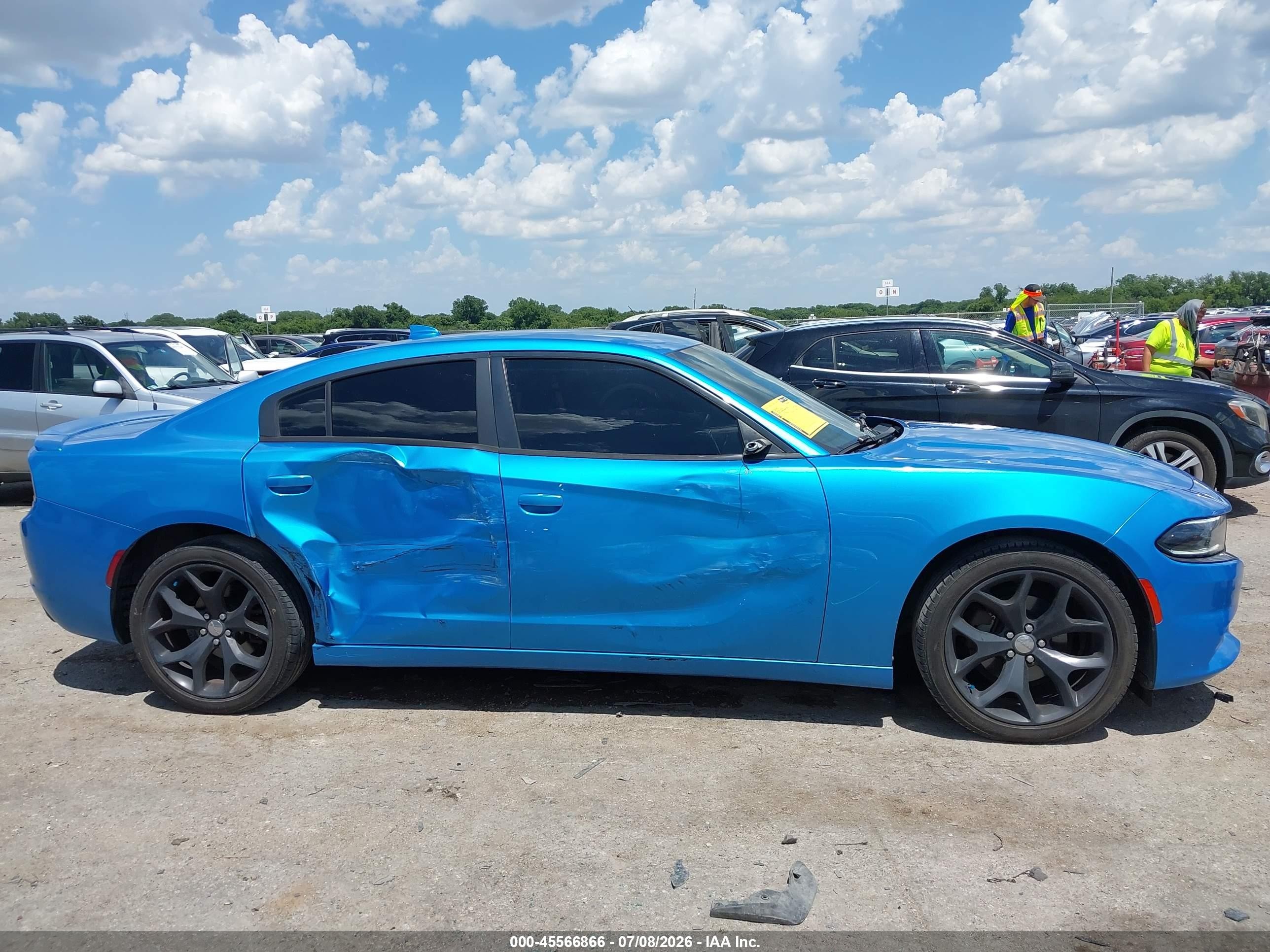2015 Dodge Charger Sxt Blue vin: 2C3CDXHGXFH902627