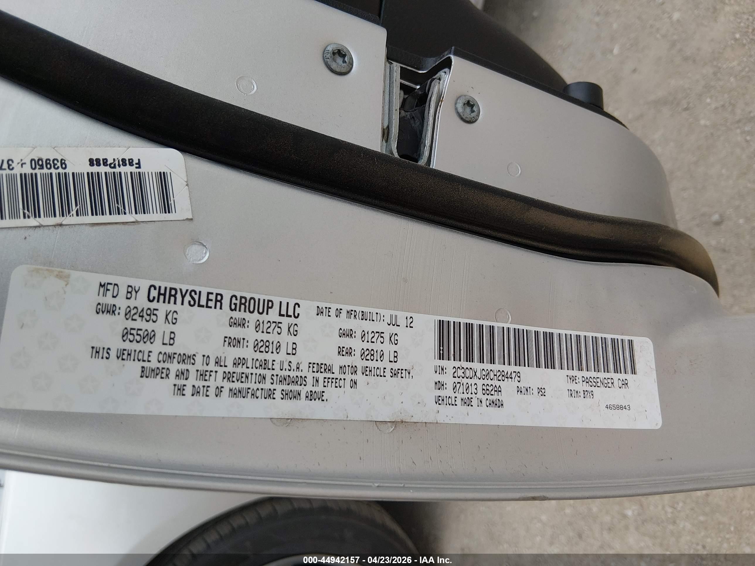 2012 Dodge Charger Sxt Серебряный vin: 2C3CDXJG0CH284479