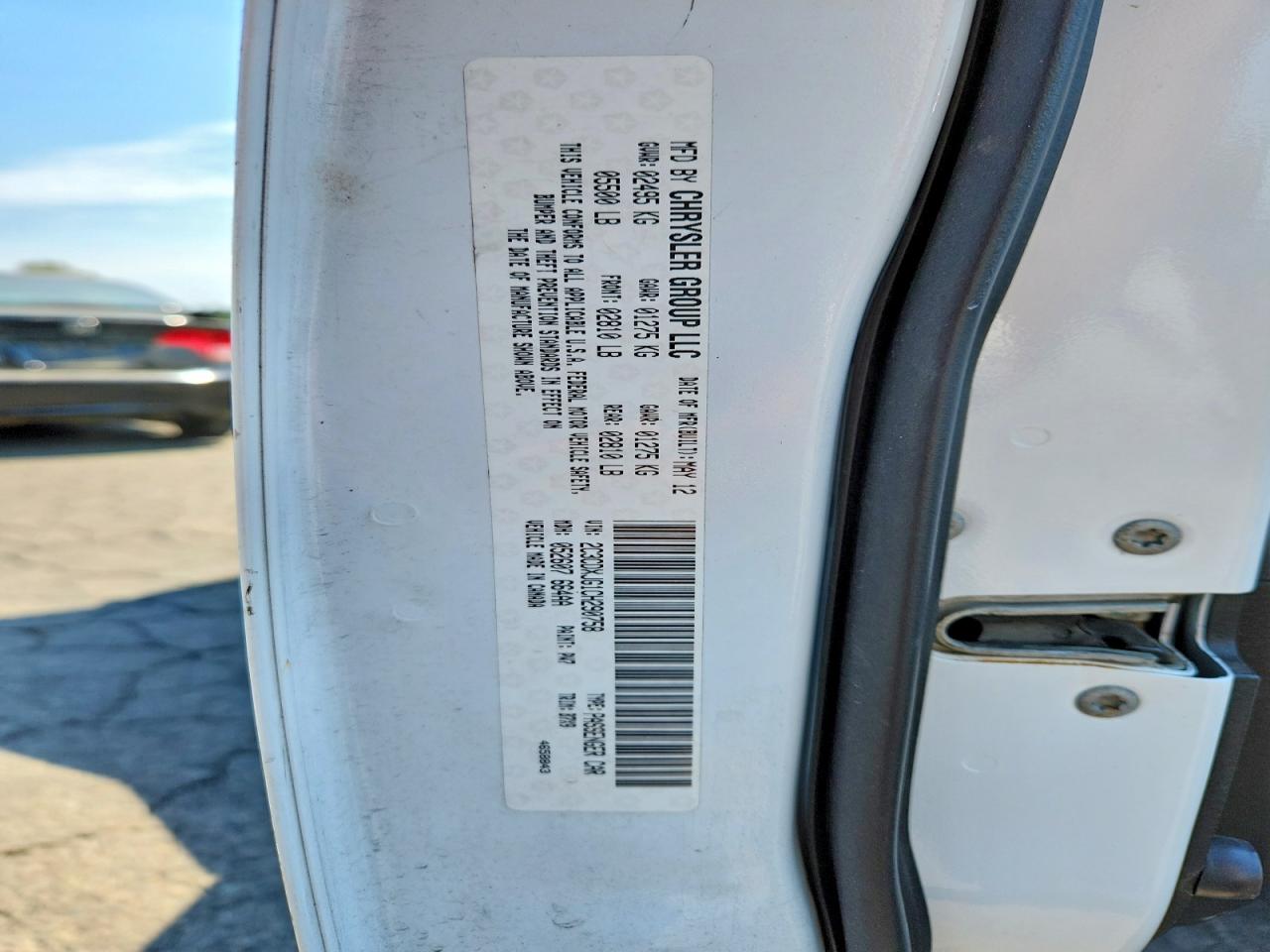 2012 Dodge Charger Sxt White vin: 2C3CDXJG1CH290758