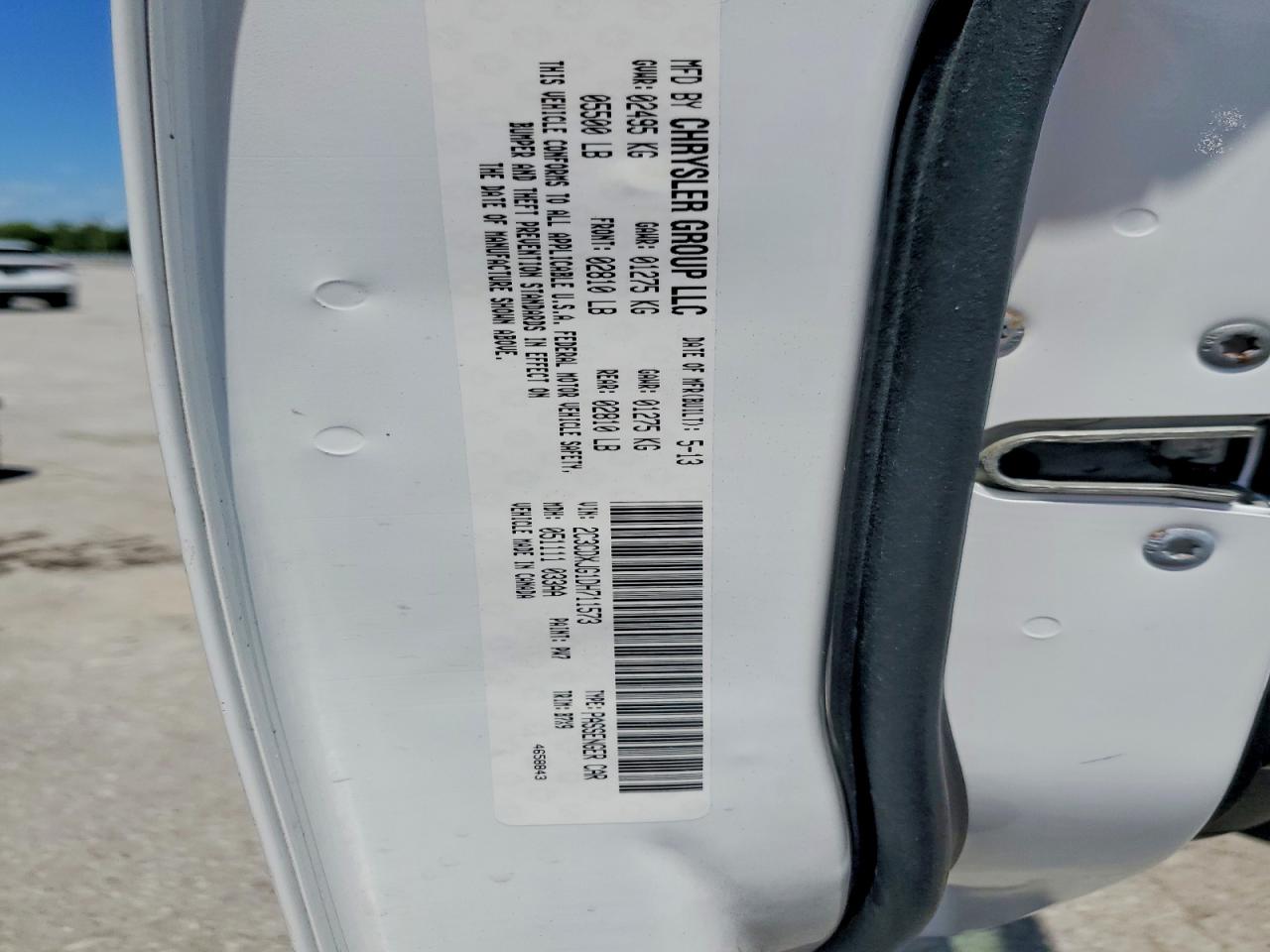 2013 Dodge Charger Sxt White vin: 2C3CDXJG1DH711573