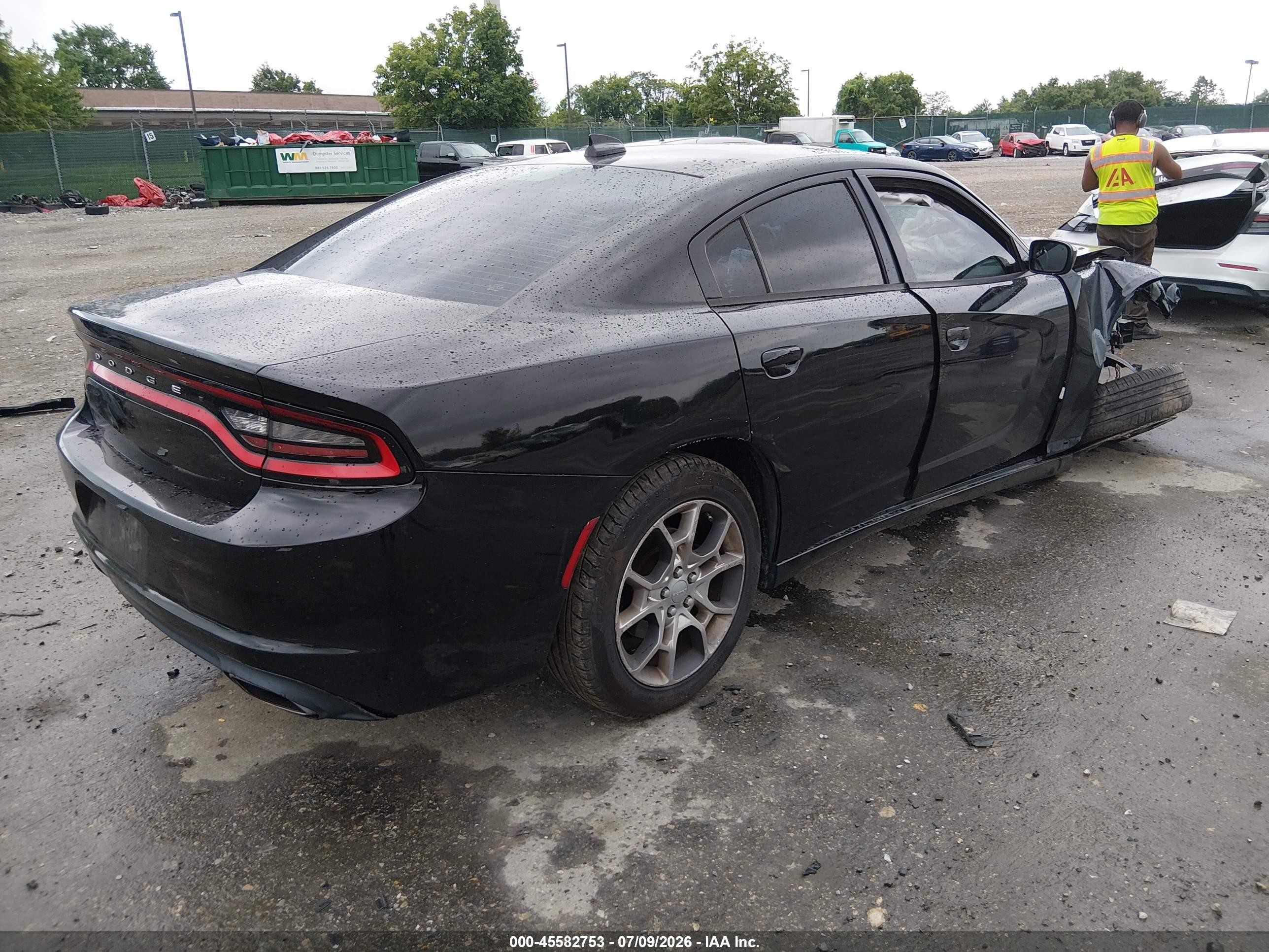 2015 Dodge Charger Sxt Black vin: 2C3CDXJG1FH919813