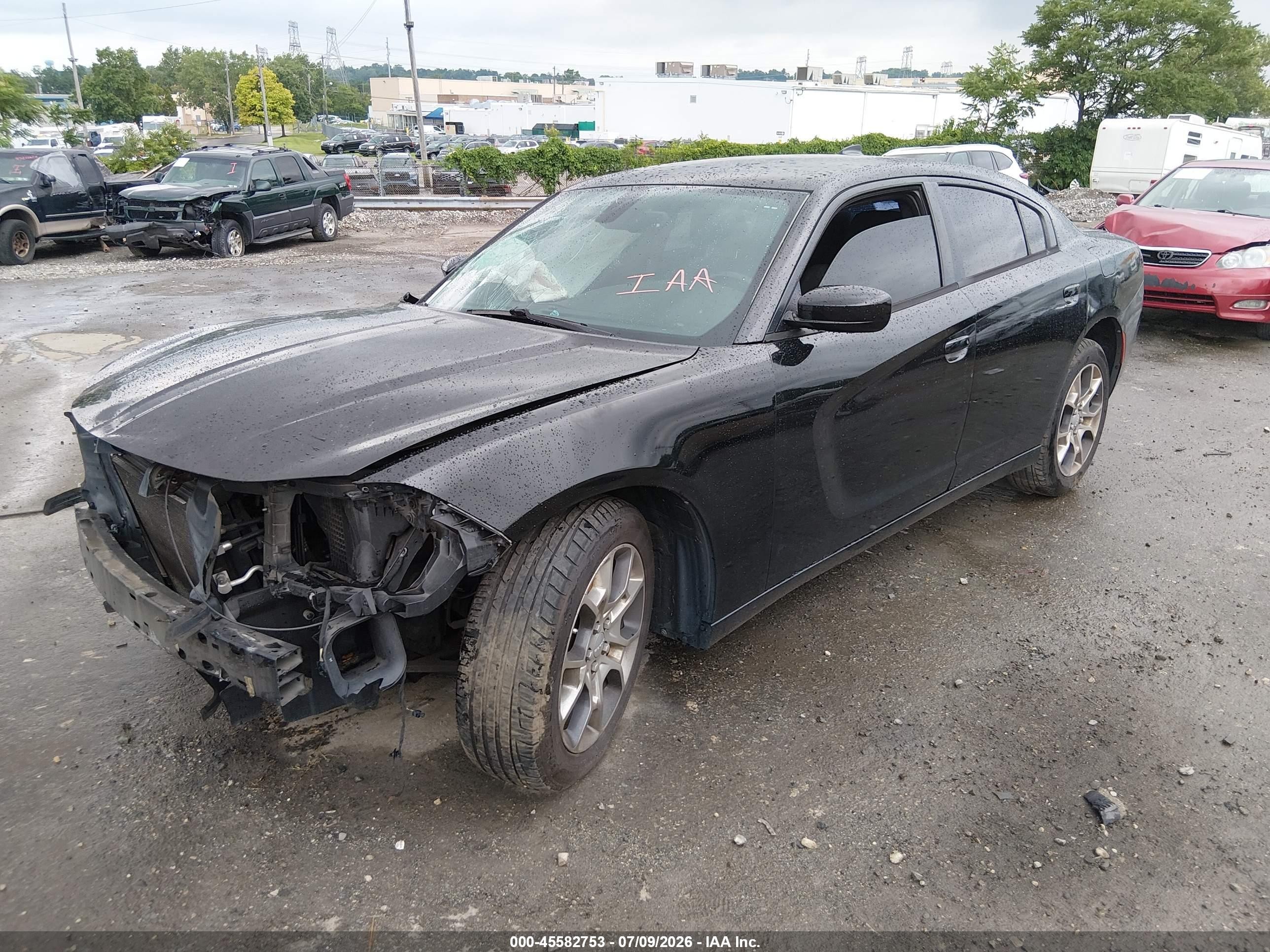 2015 Dodge Charger Sxt Black vin: 2C3CDXJG1FH919813