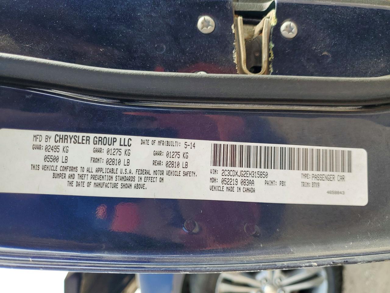 2014 Dodge Charger Sxt Blue vin: 2C3CDXJG2EH315850