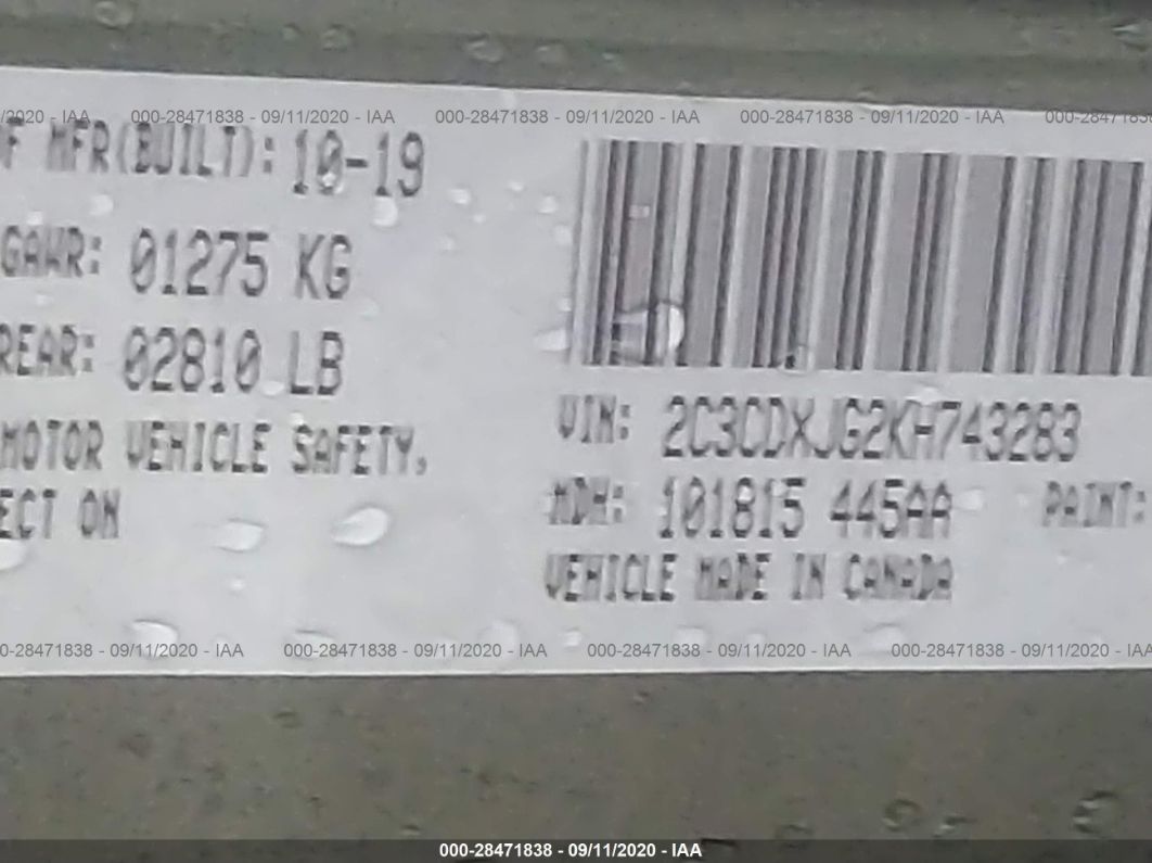 2019 Dodge Charger Sxt Green vin: 2C3CDXJG2KH743283