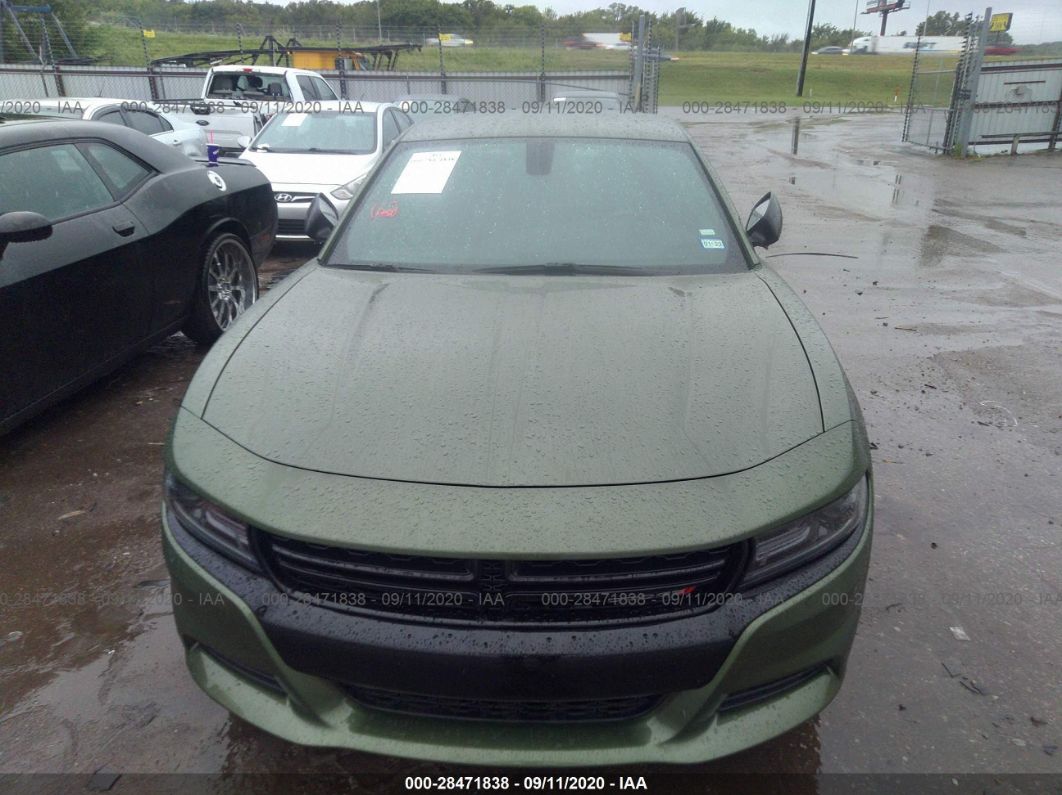 2019 Dodge Charger Sxt Green vin: 2C3CDXJG2KH743283