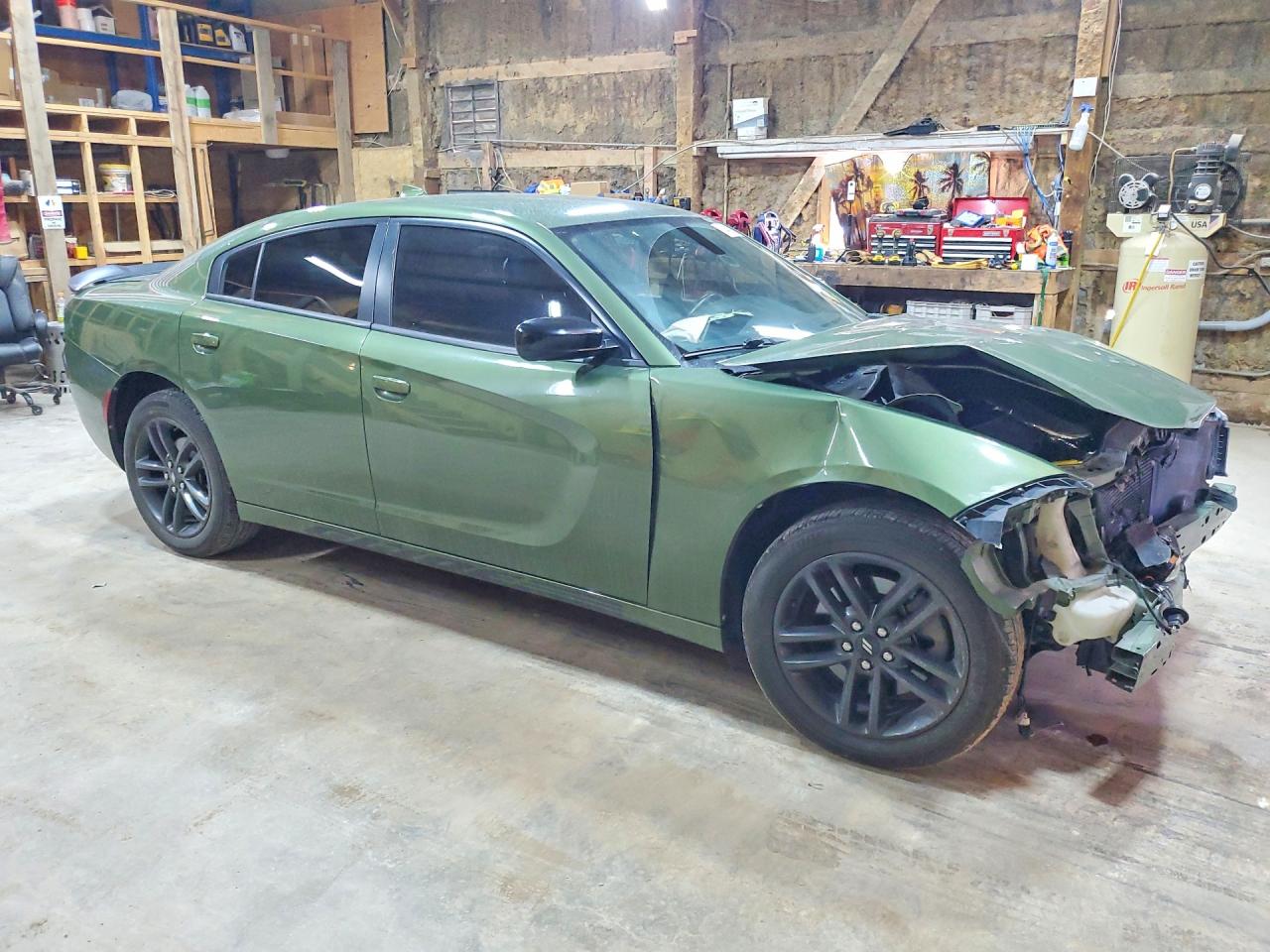2019 Dodge Charger Sxt Green vin: 2C3CDXJG2KH743283