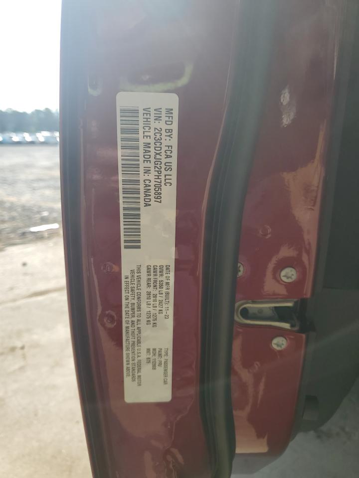2023 Dodge Charger Sxt Burgundy vin: 2C3CDXJG2PH705897
