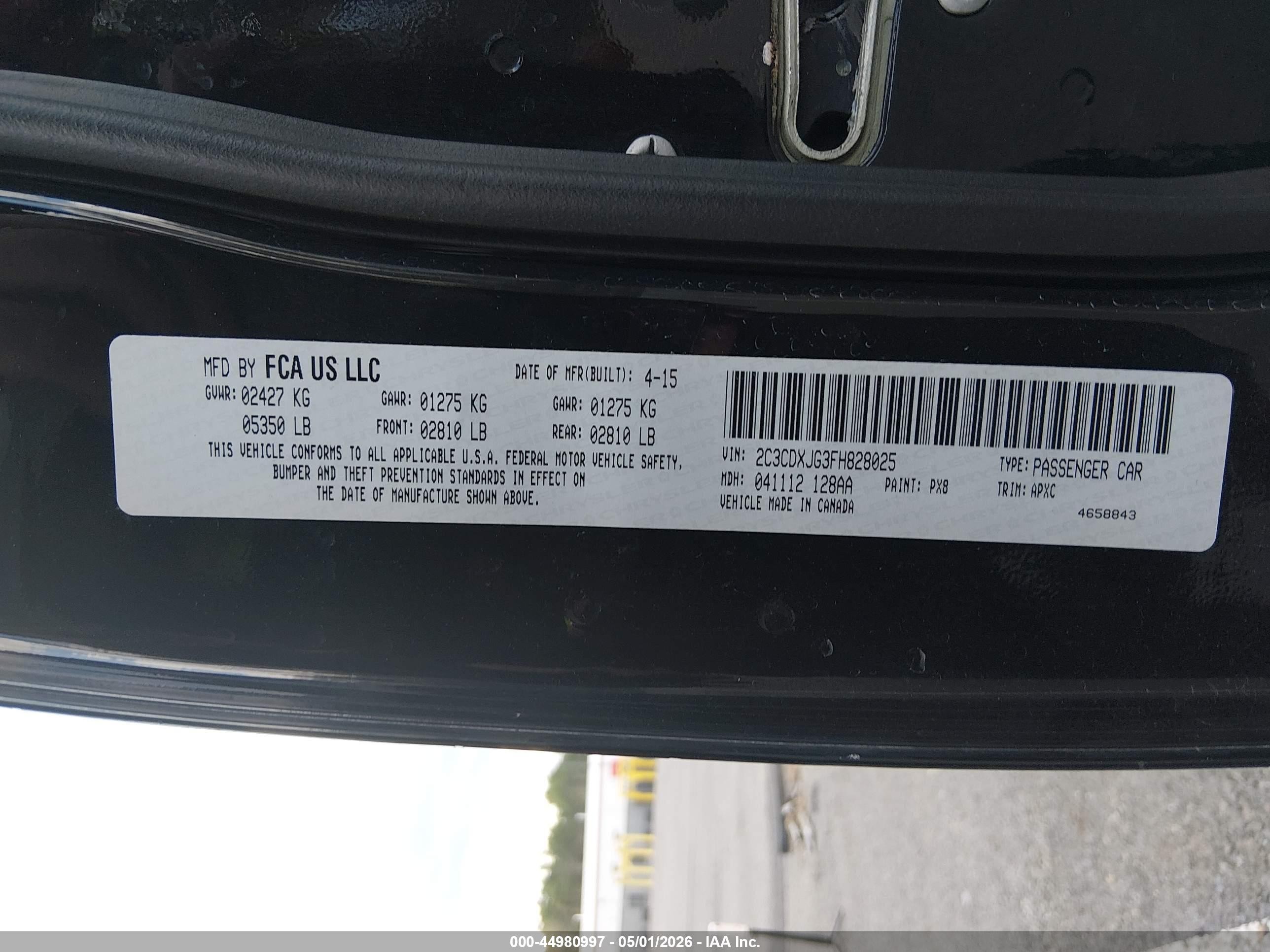 2015 Dodge Charger Sxt Black vin: 2C3CDXJG3FH828025