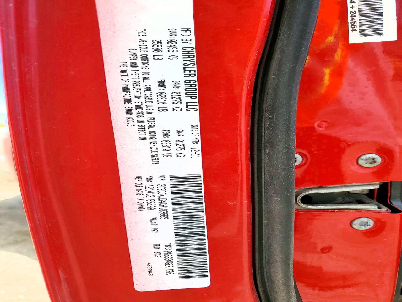 2012 Dodge Charger Sxt Red vin: 2C3CDXJG4CH183669