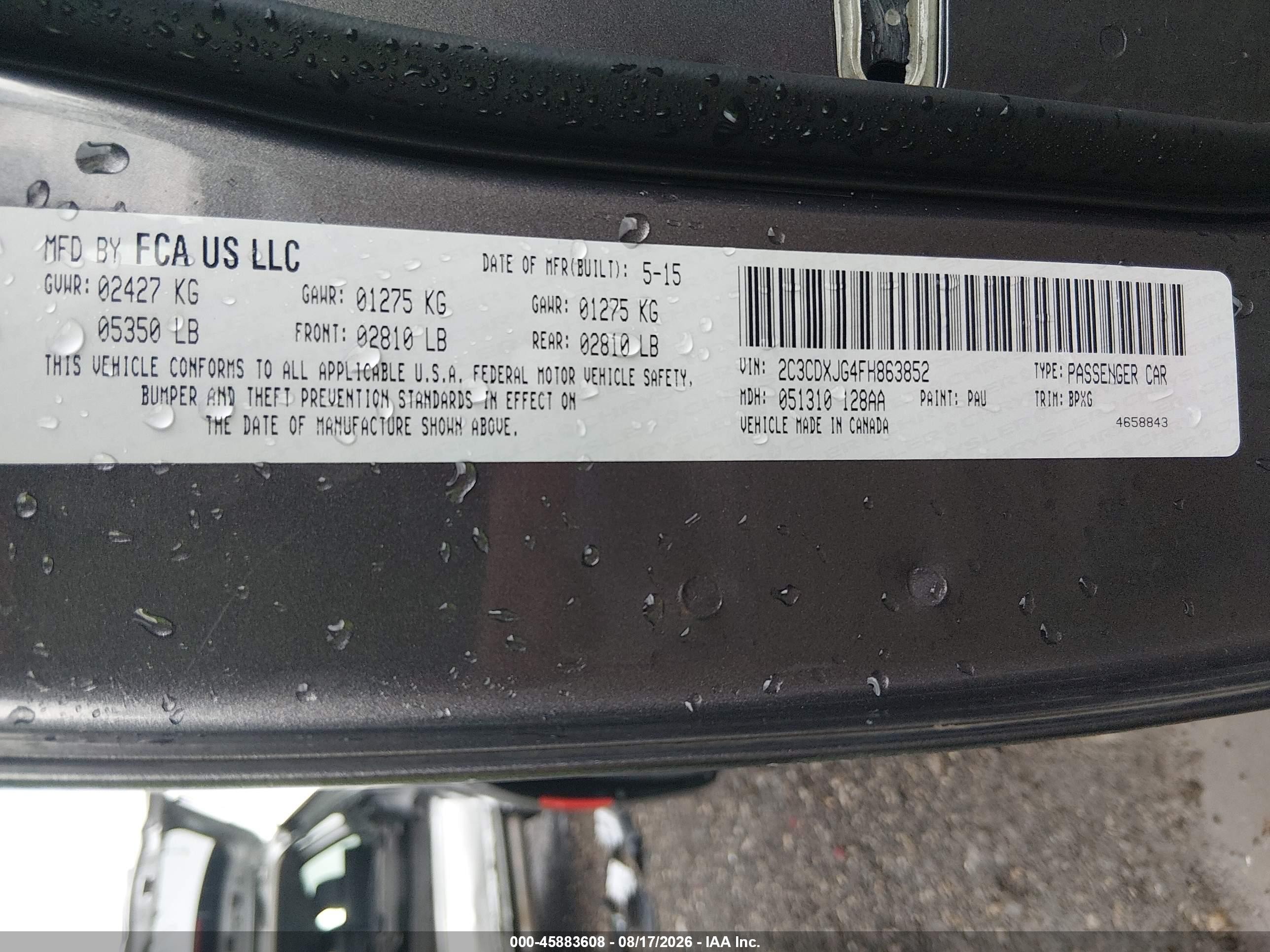 2015 Dodge Charger Sxt Gray vin: 2C3CDXJG4FH863852