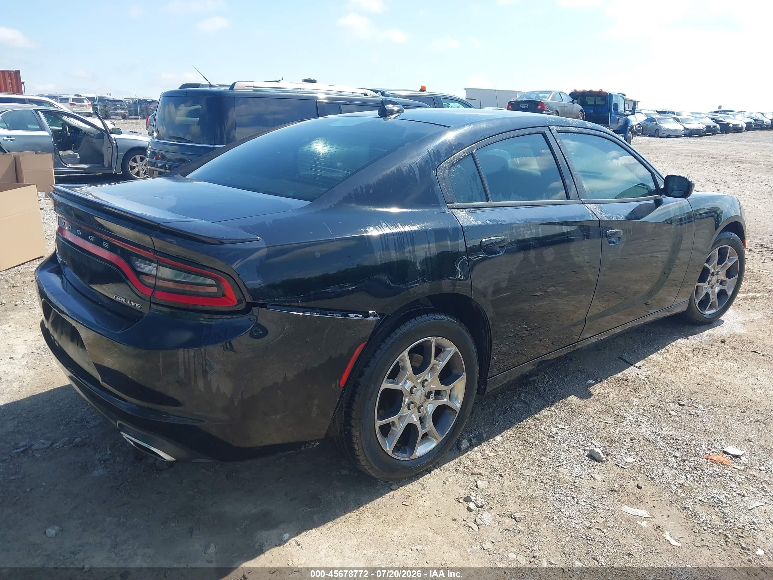 2015 Dodge Charger Sxt Black vin: 2C3CDXJG4FH919594