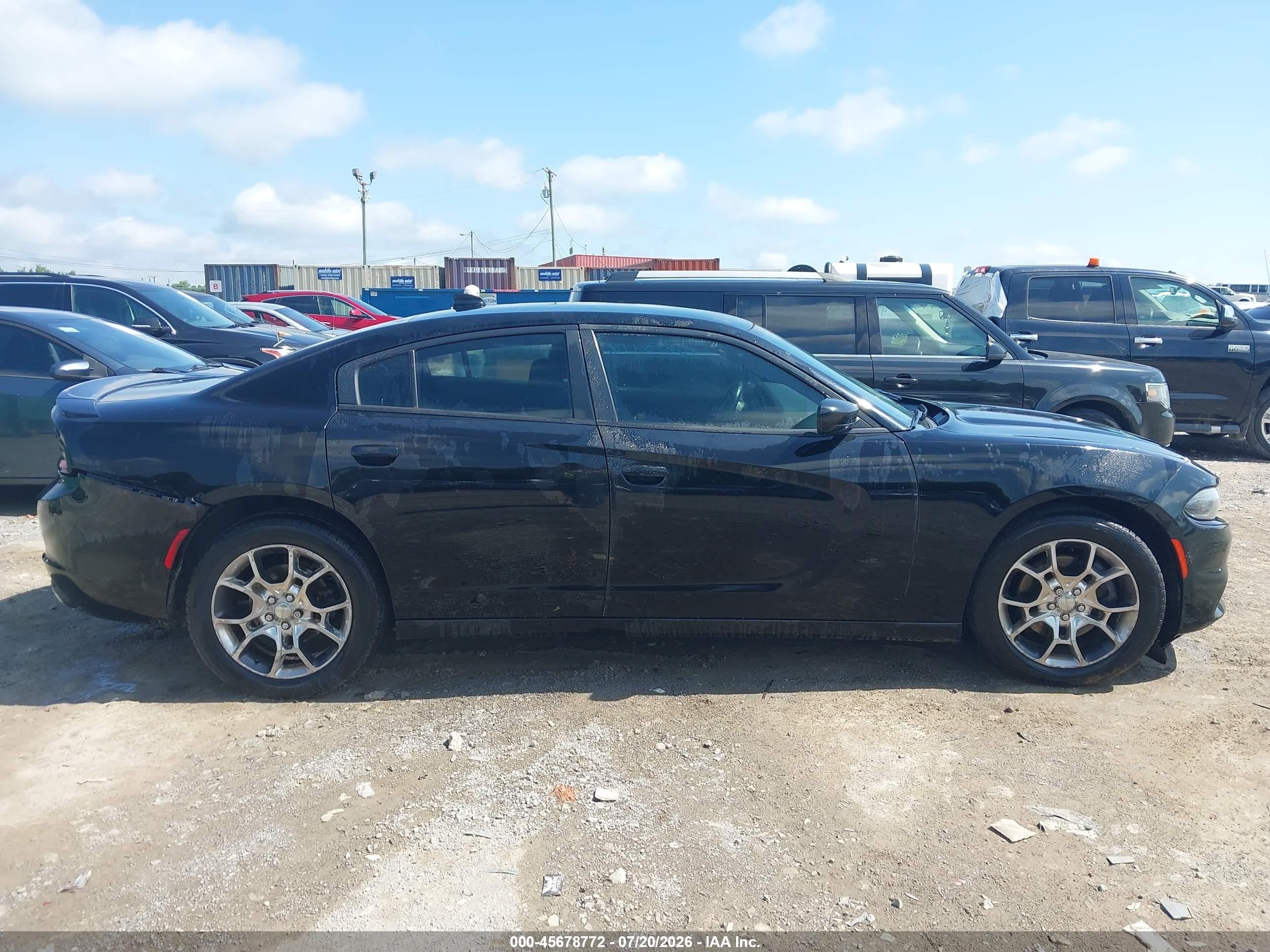 2015 Dodge Charger Sxt Black vin: 2C3CDXJG4FH919594