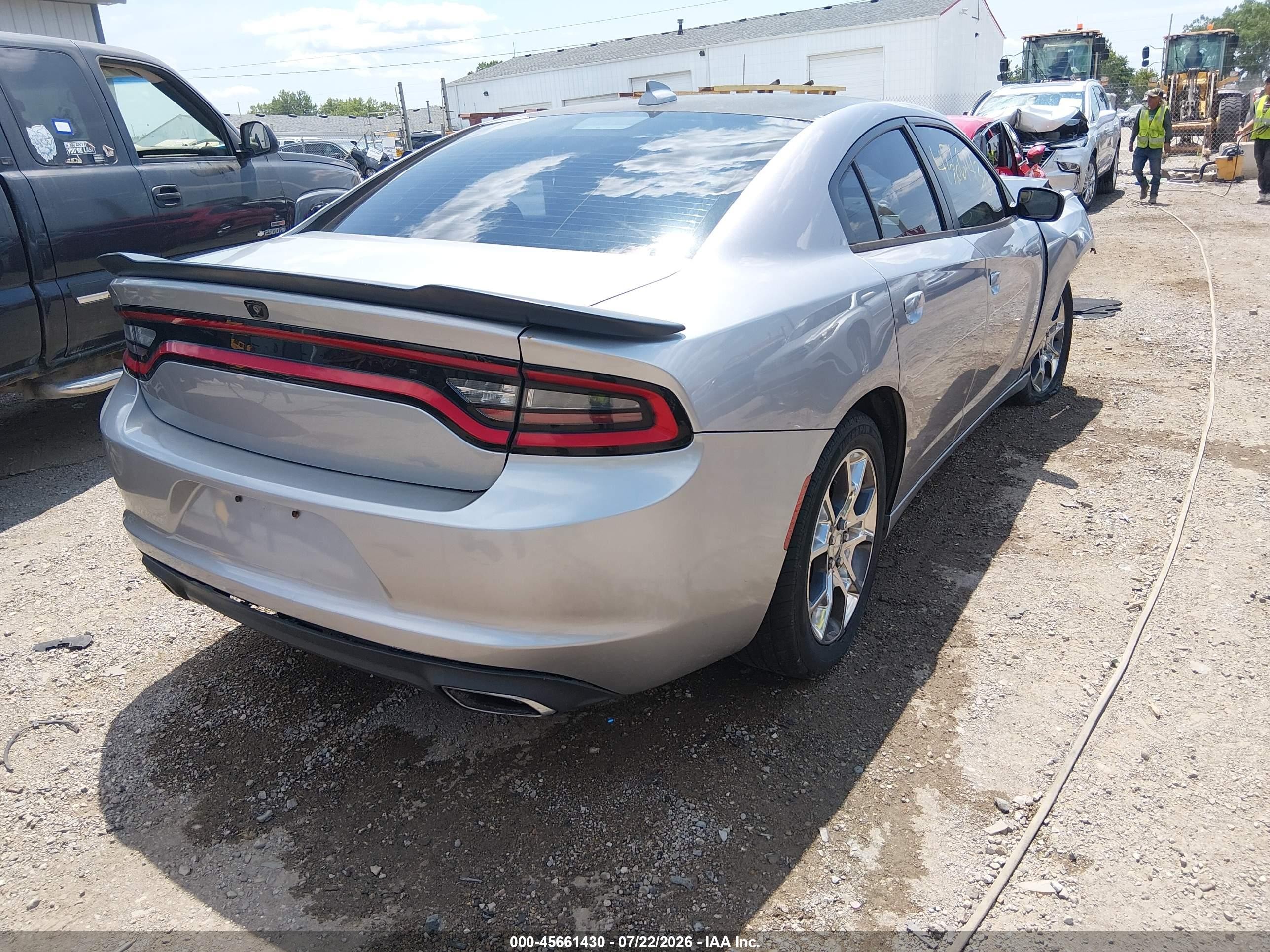 2015 Dodge Charger Sxt Silver vin: 2C3CDXJG4FH926609