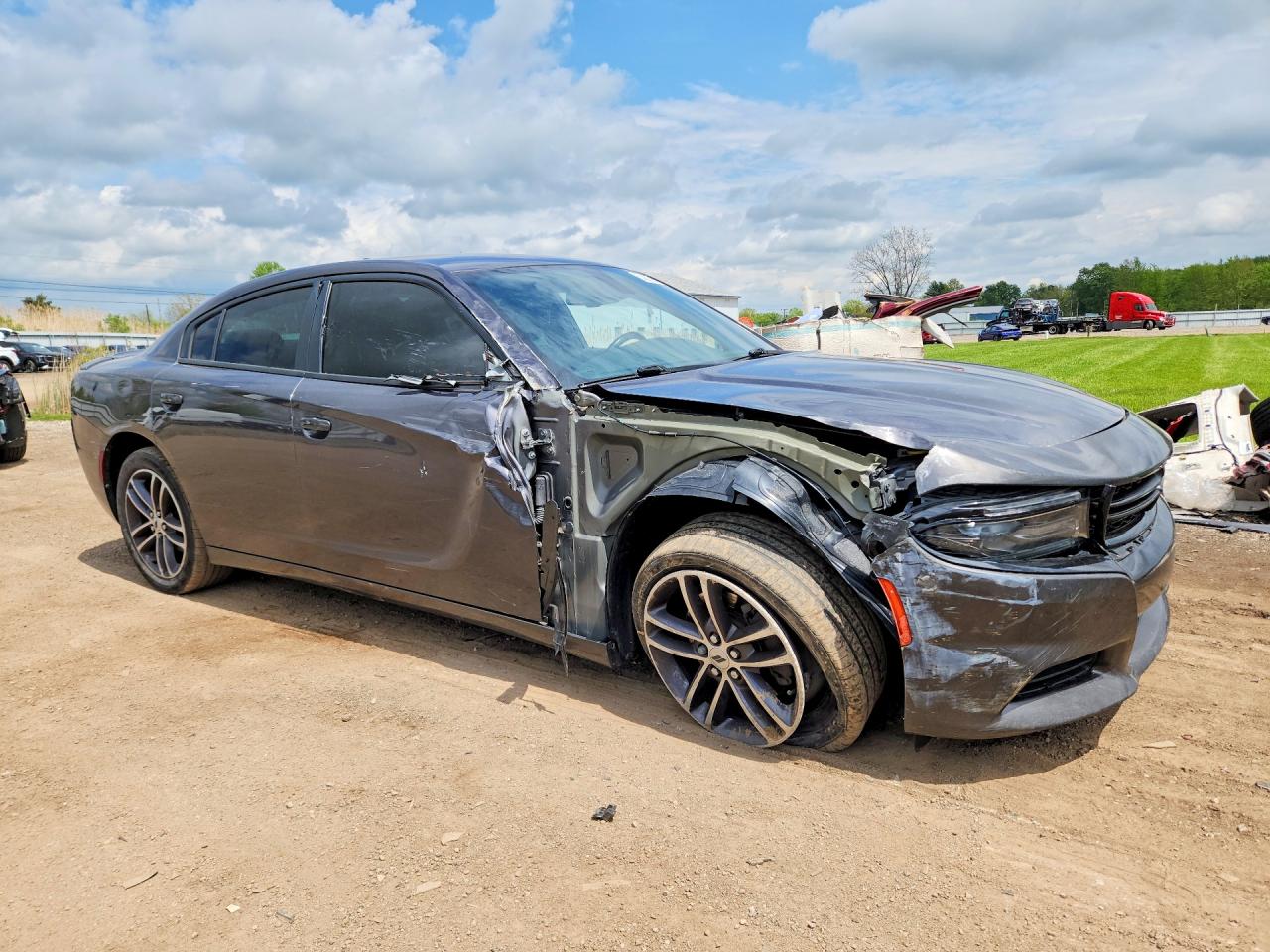 2019 Dodge Charger Sxt Gray vin: 2C3CDXJG4KH756214