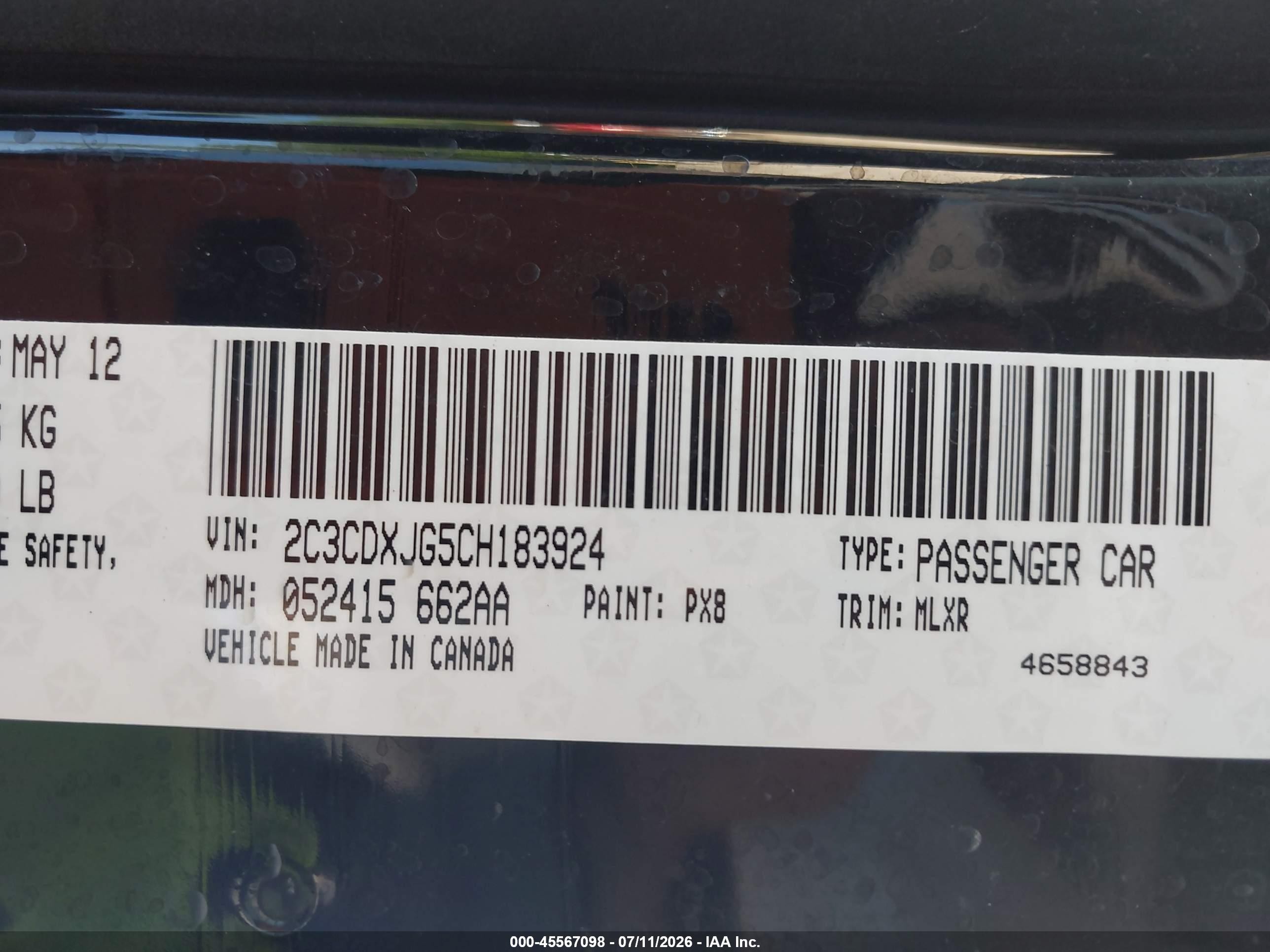 2012 Dodge Charger Sxt Черный vin: 2C3CDXJG5CH183924