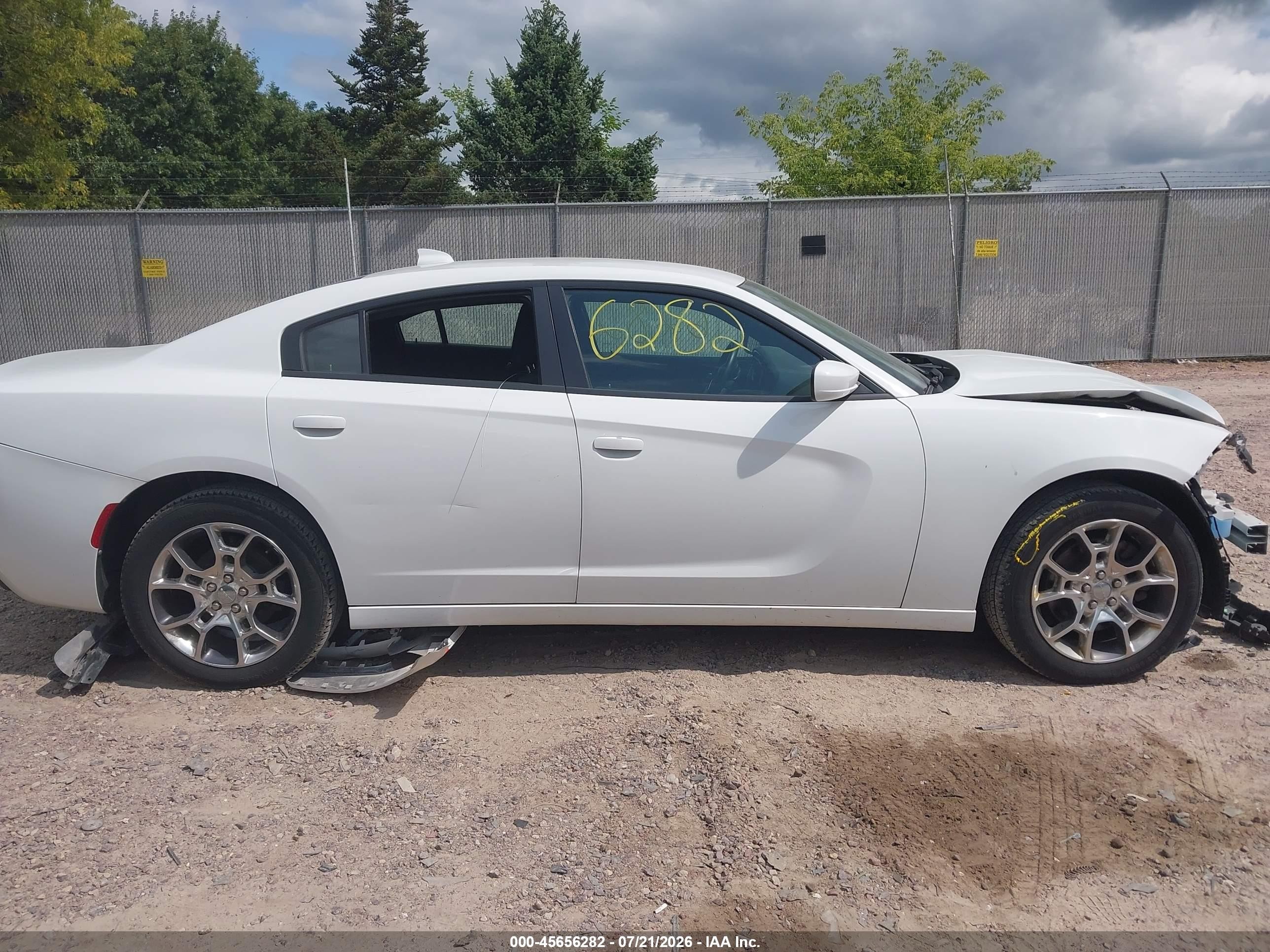 2015 Dodge Charger Sxt White vin: 2C3CDXJG6FH919760