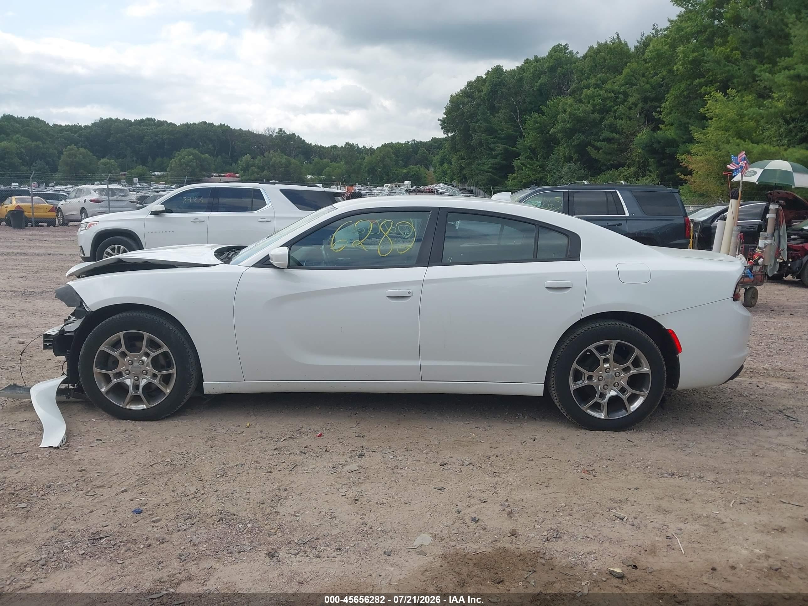 2015 Dodge Charger Sxt White vin: 2C3CDXJG6FH919760