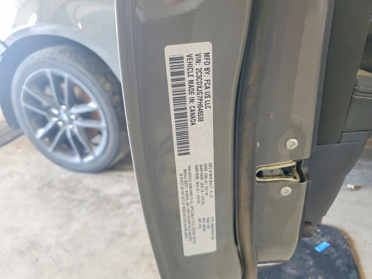 2023 Dodge Charger Sxt Gray vin: 2C3CDXJG7PH646538