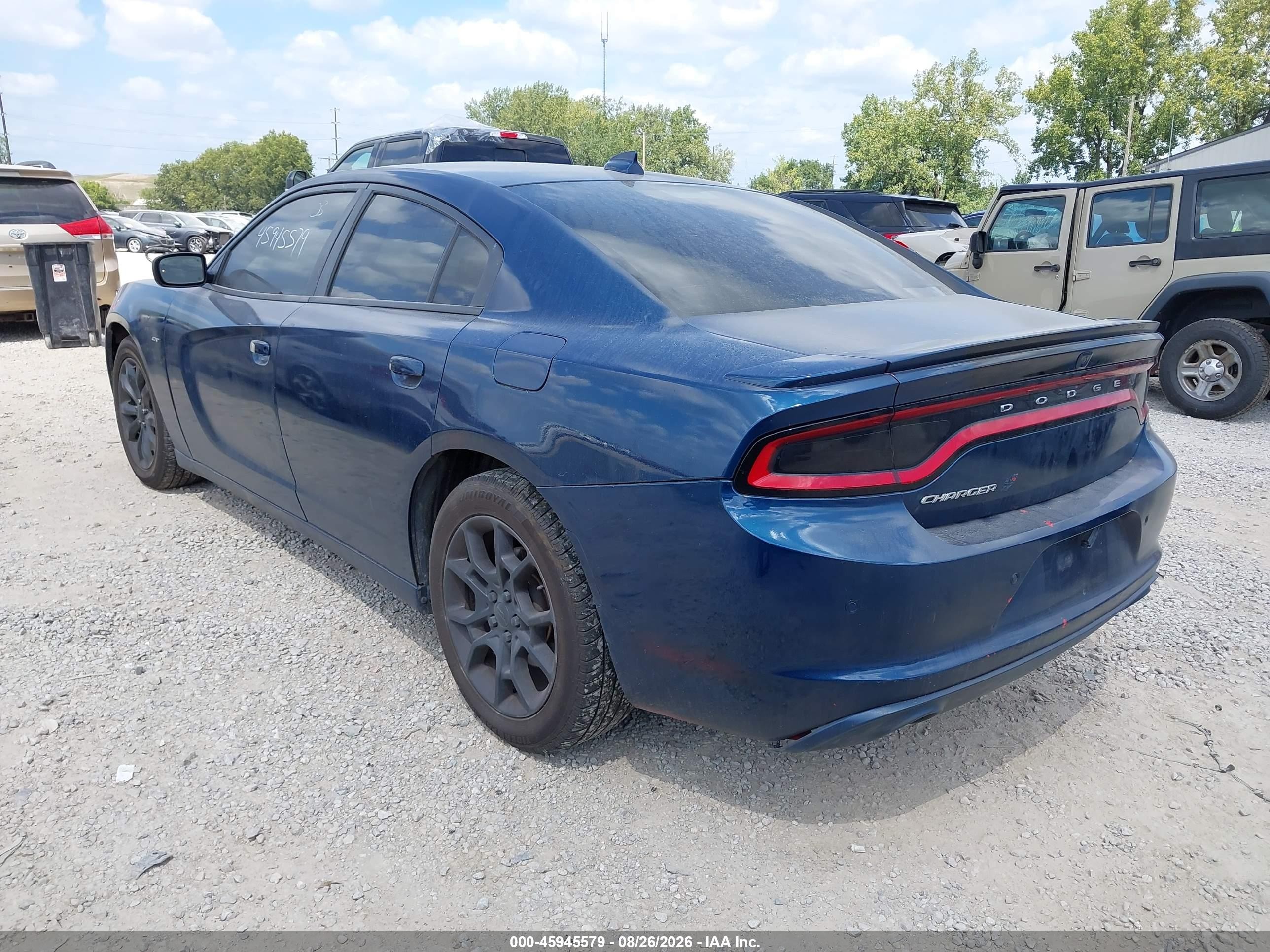 2018 Dodge Charger Gt Awd Blue vin: 2C3CDXJG8JH235625