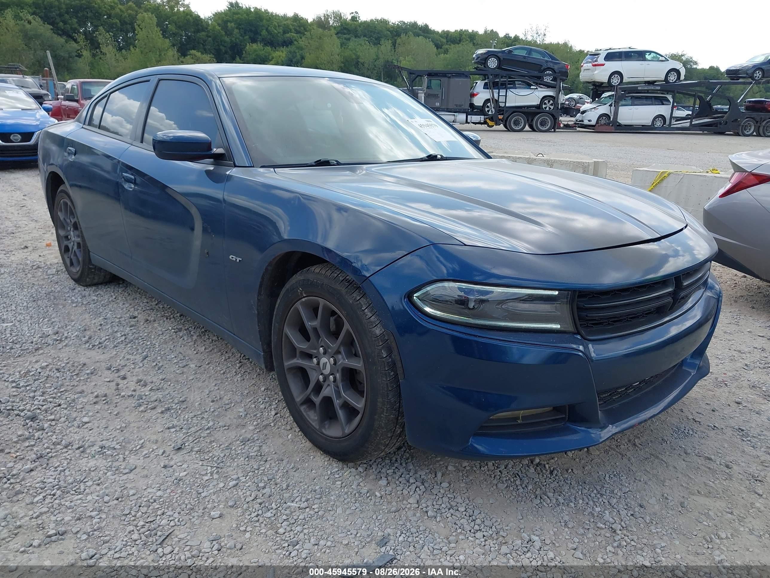 2018 Dodge Charger Gt Awd Blue vin: 2C3CDXJG8JH235625