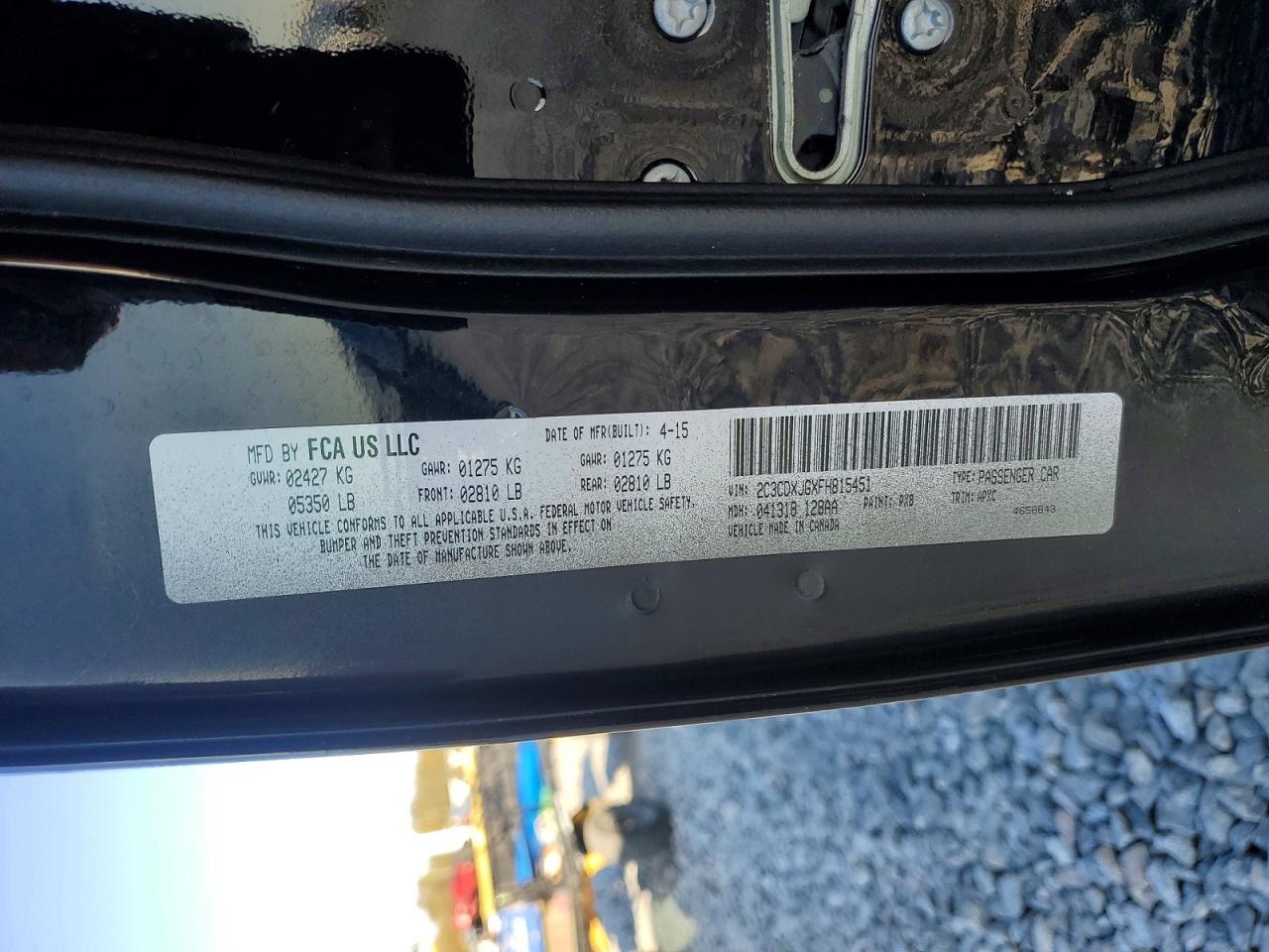 2015 Dodge Charger Sxt Black vin: 2C3CDXJGXFH815451