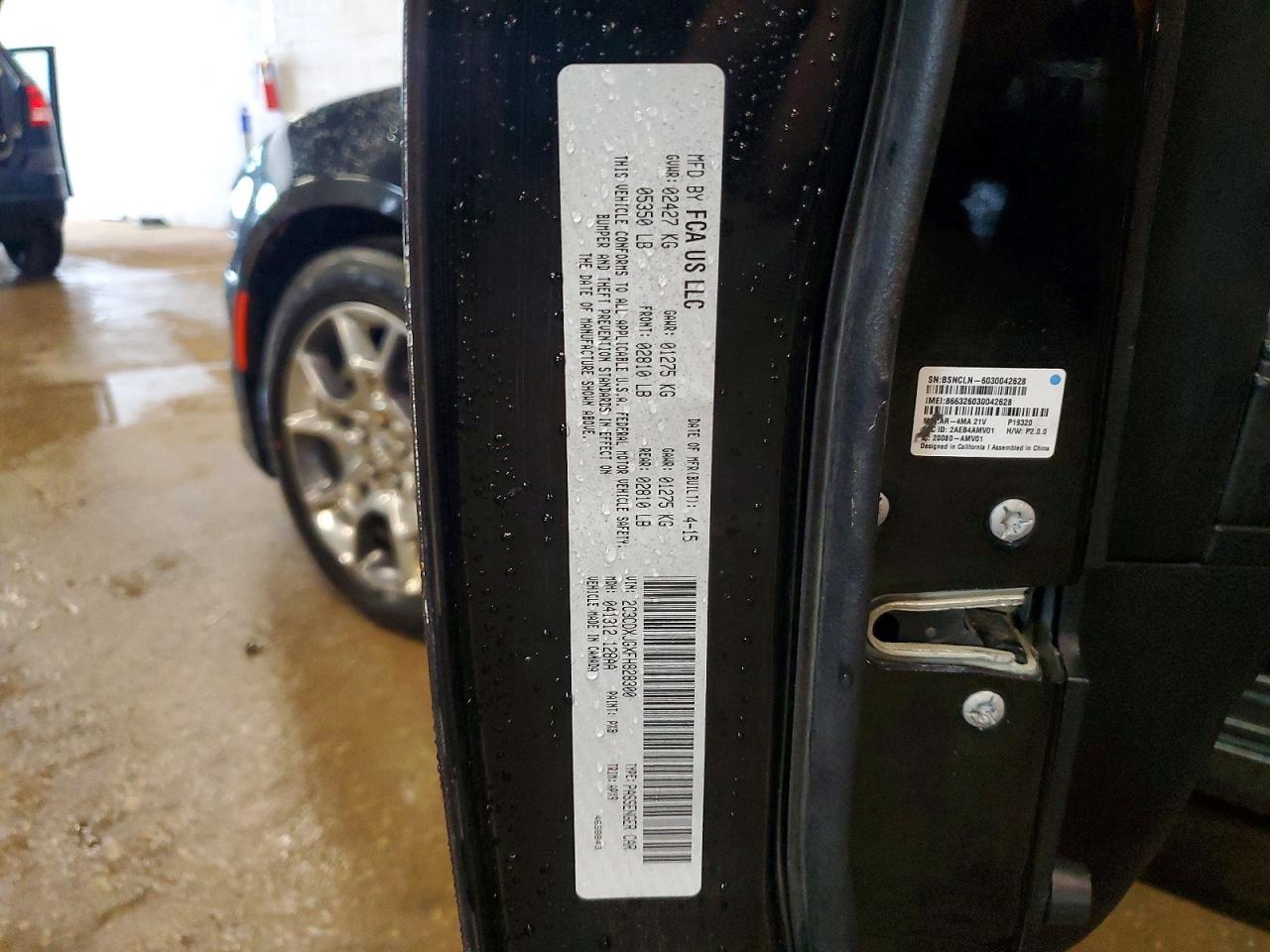 2015 Dodge Charger Sxt Black vin: 2C3CDXJGXFH828300