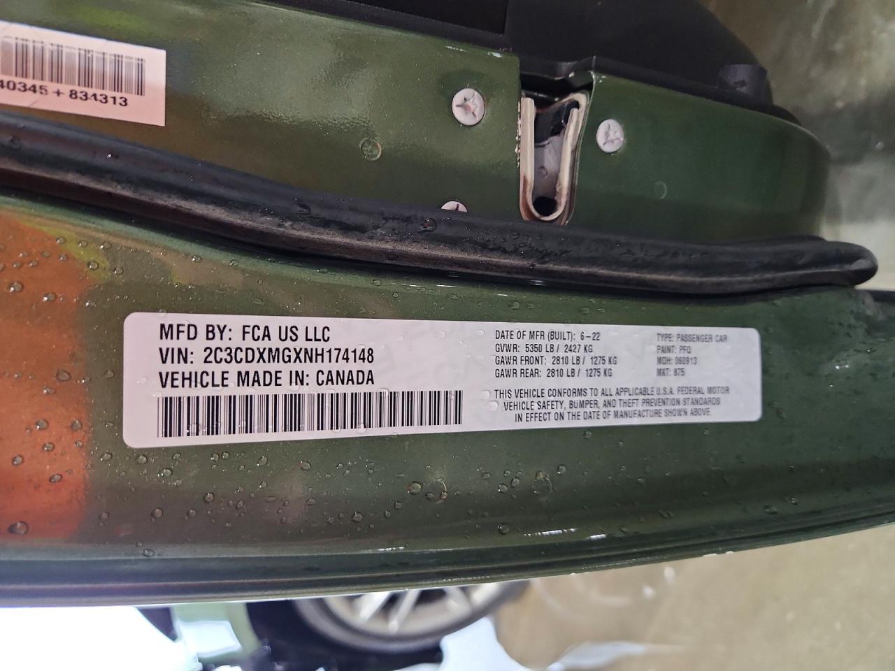 2022 Dodge Charger Gt Green vin: 2C3CDXMGXNH174148